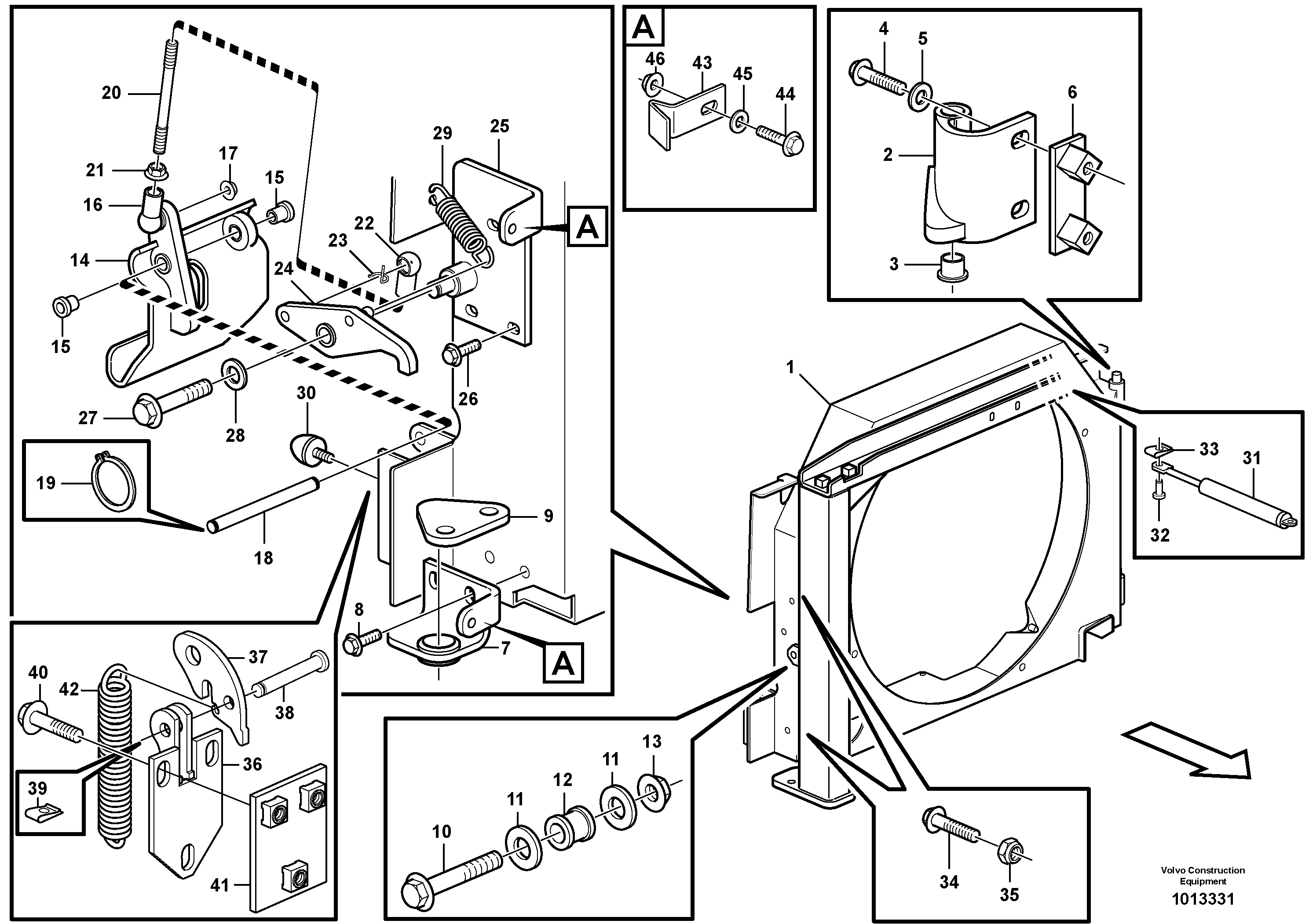 Fan housing with fitting parts — volvo parts diagram