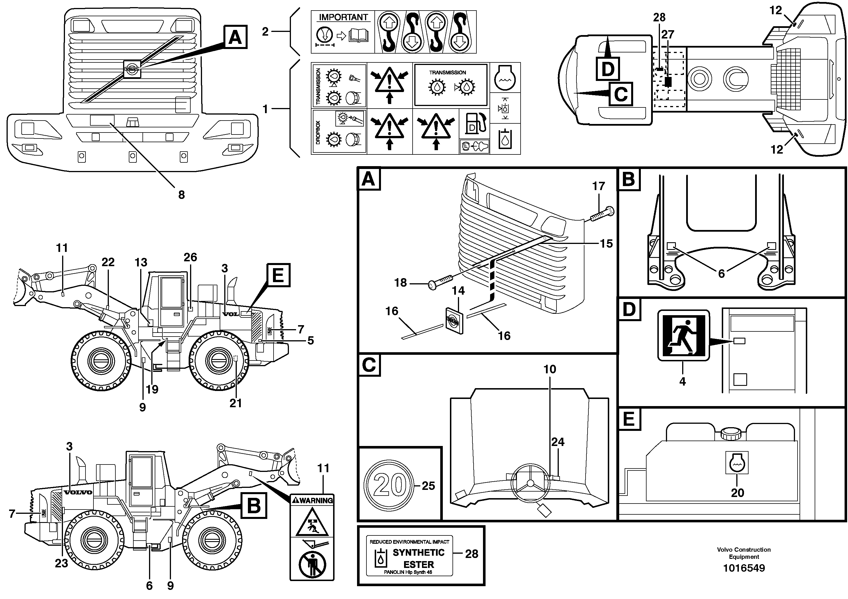 Sign plates and decals — volvo parts diagram