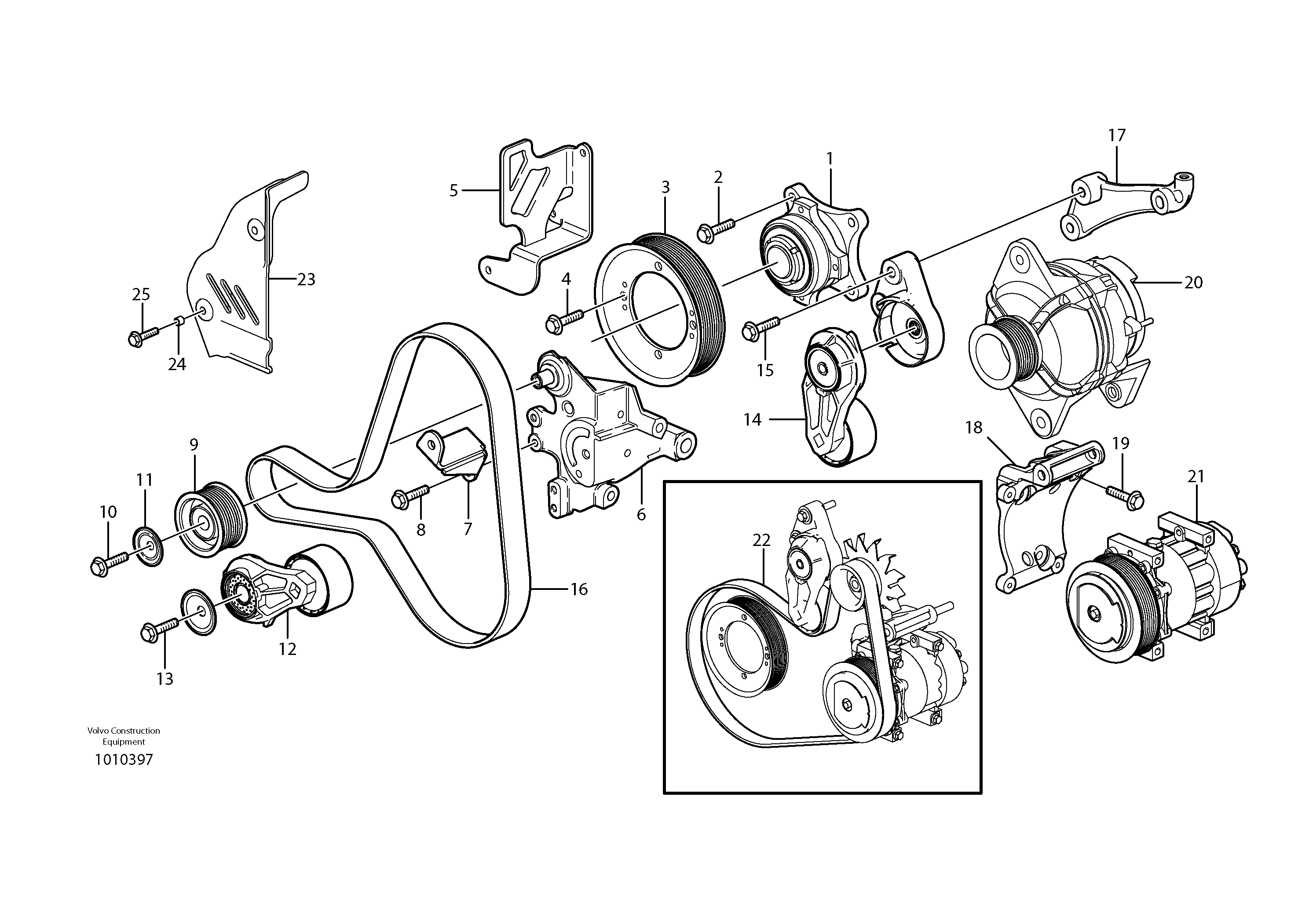 Belt transmission — volvo parts diagram