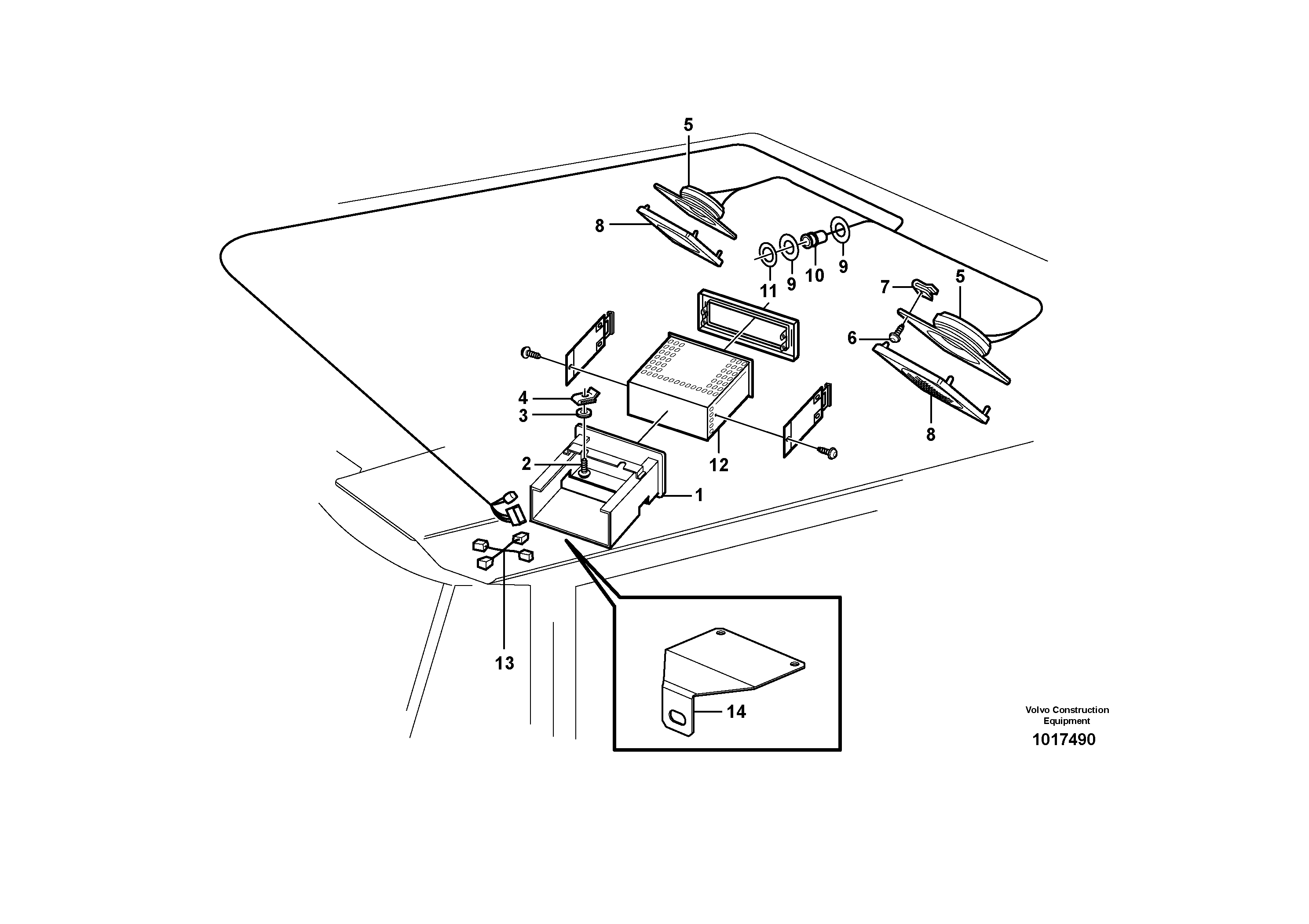 Radio bracket.  80518, 82331, 82332, 82976, 83089 — volvo parts diagram