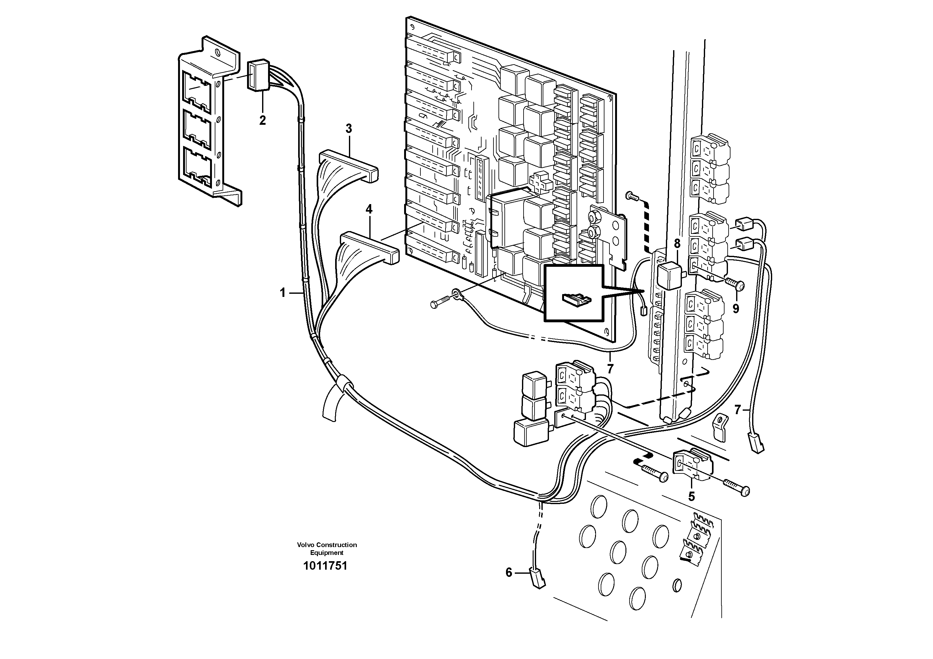 Cable harness, automatic back-up light  82307 — volvo parts diagram
