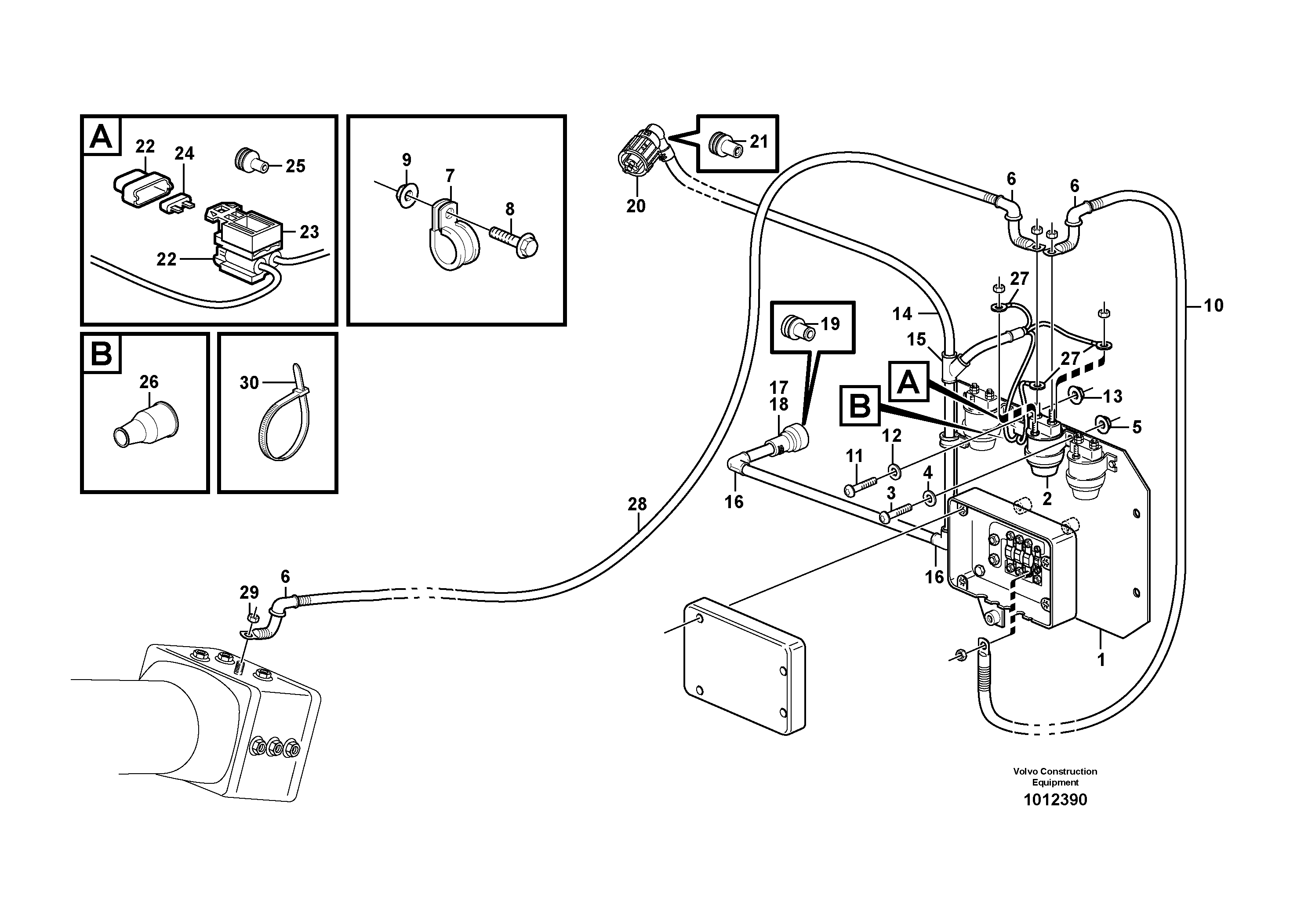 Pre-heater with fitting parts — volvo parts diagram