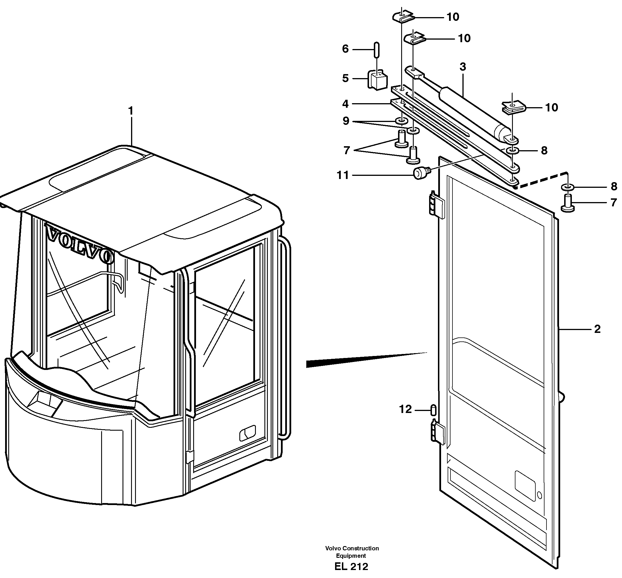 Door with fitting parts — volvo parts diagram