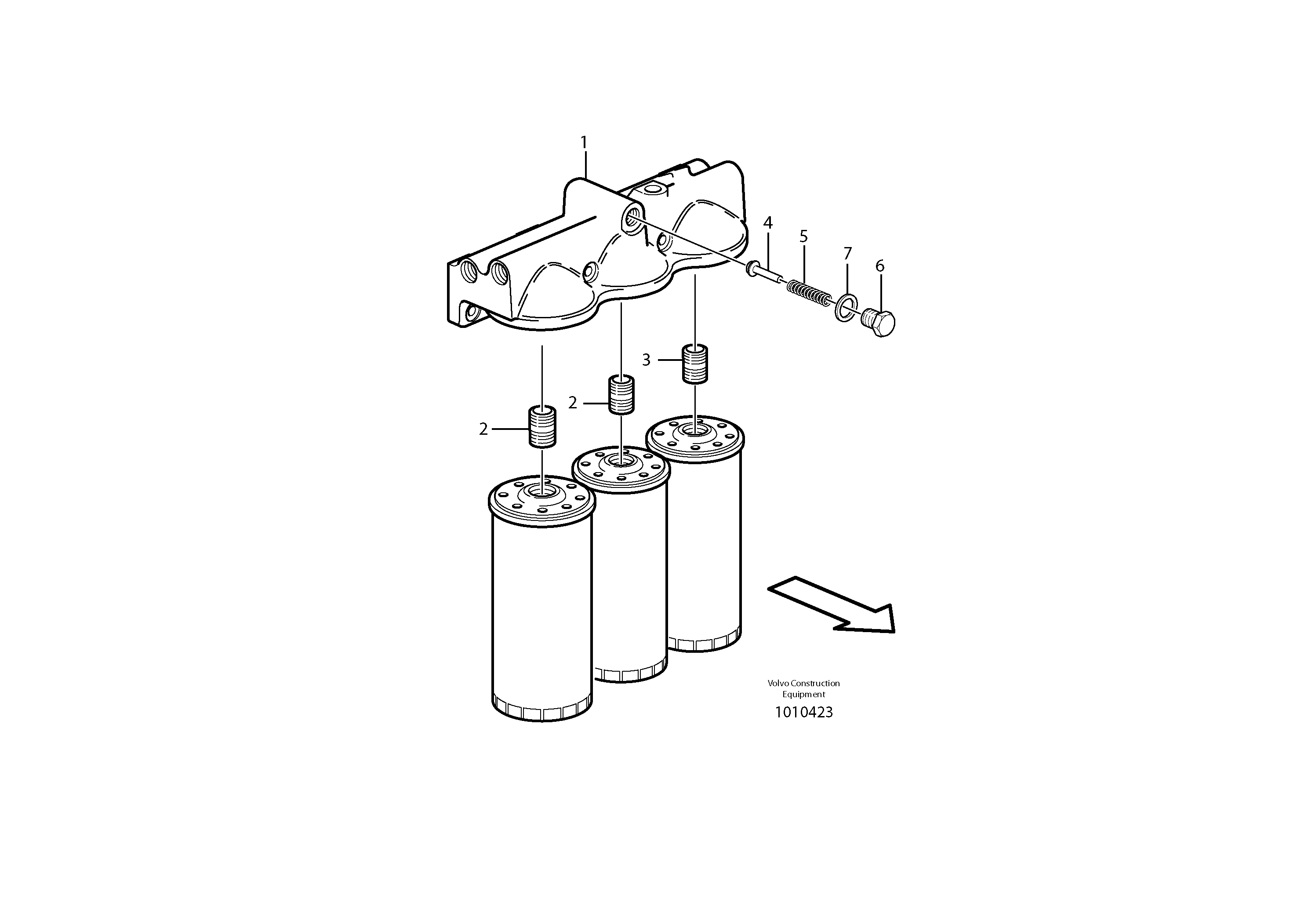 Oil filter housing — volvo parts diagram