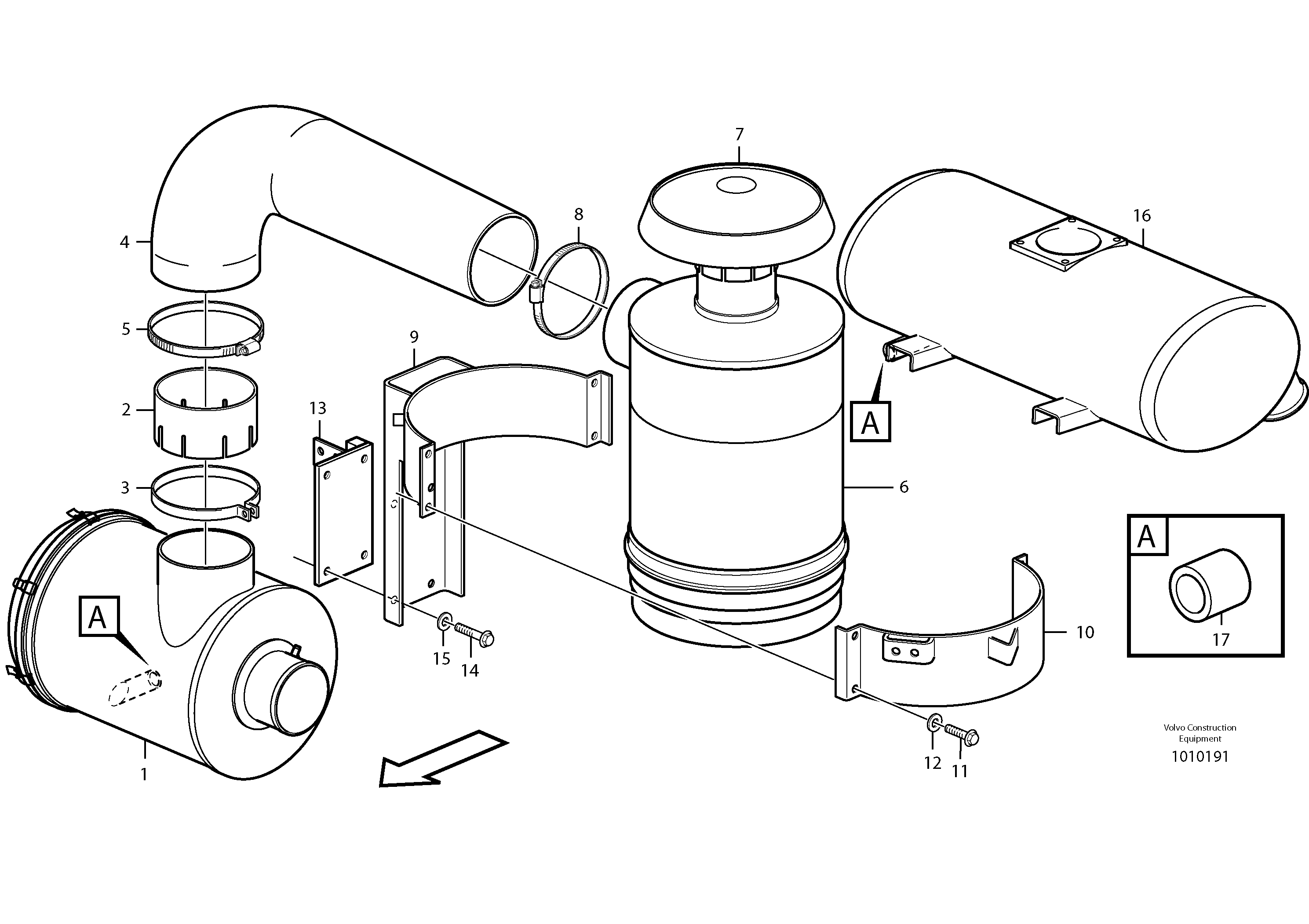 Oil-bath precleaner.  80329, 82974 — volvo parts diagram
