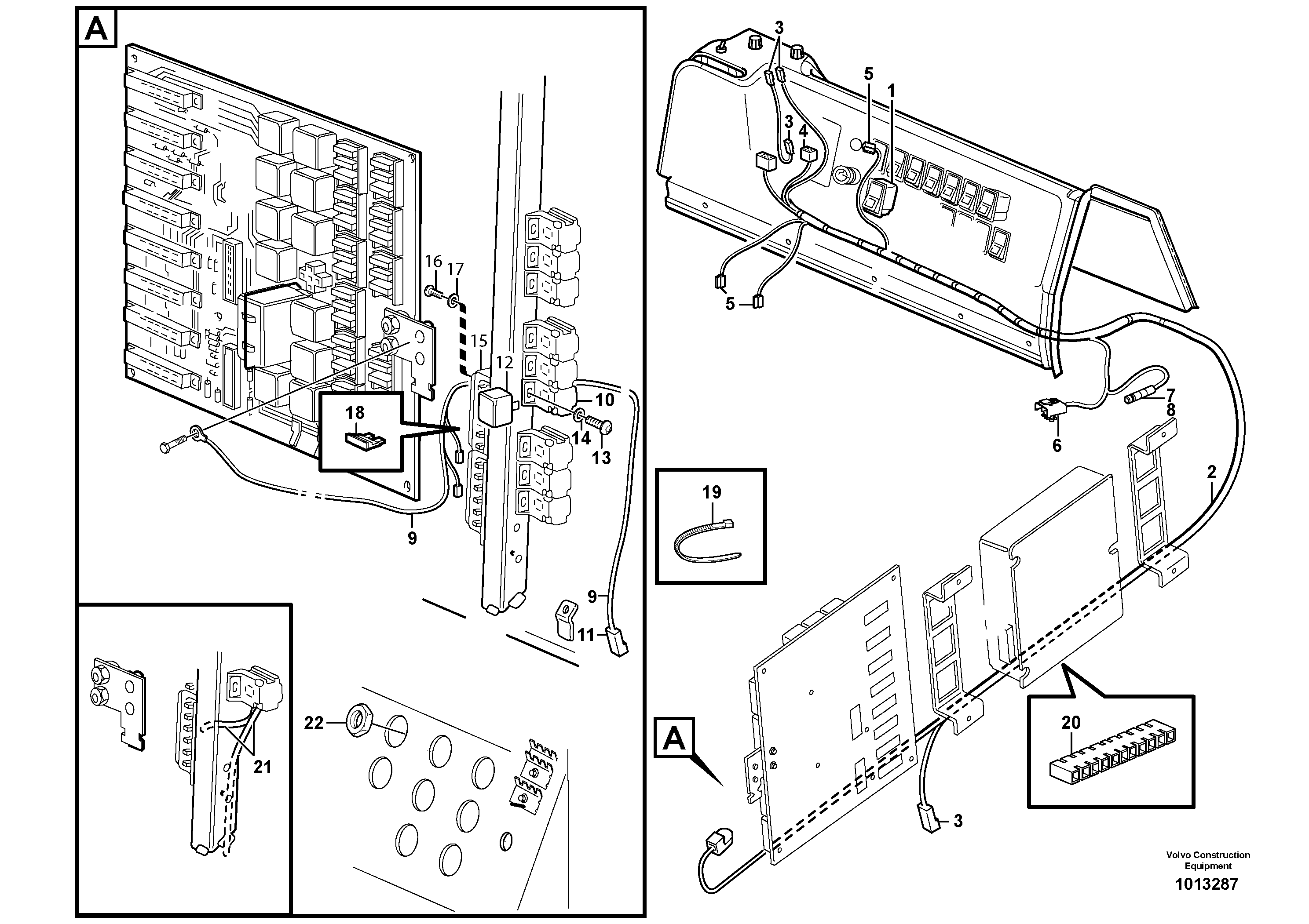 Cable harness, automatic temperature control.  82547, 82784, 80816, 83085 — volvo parts diagram