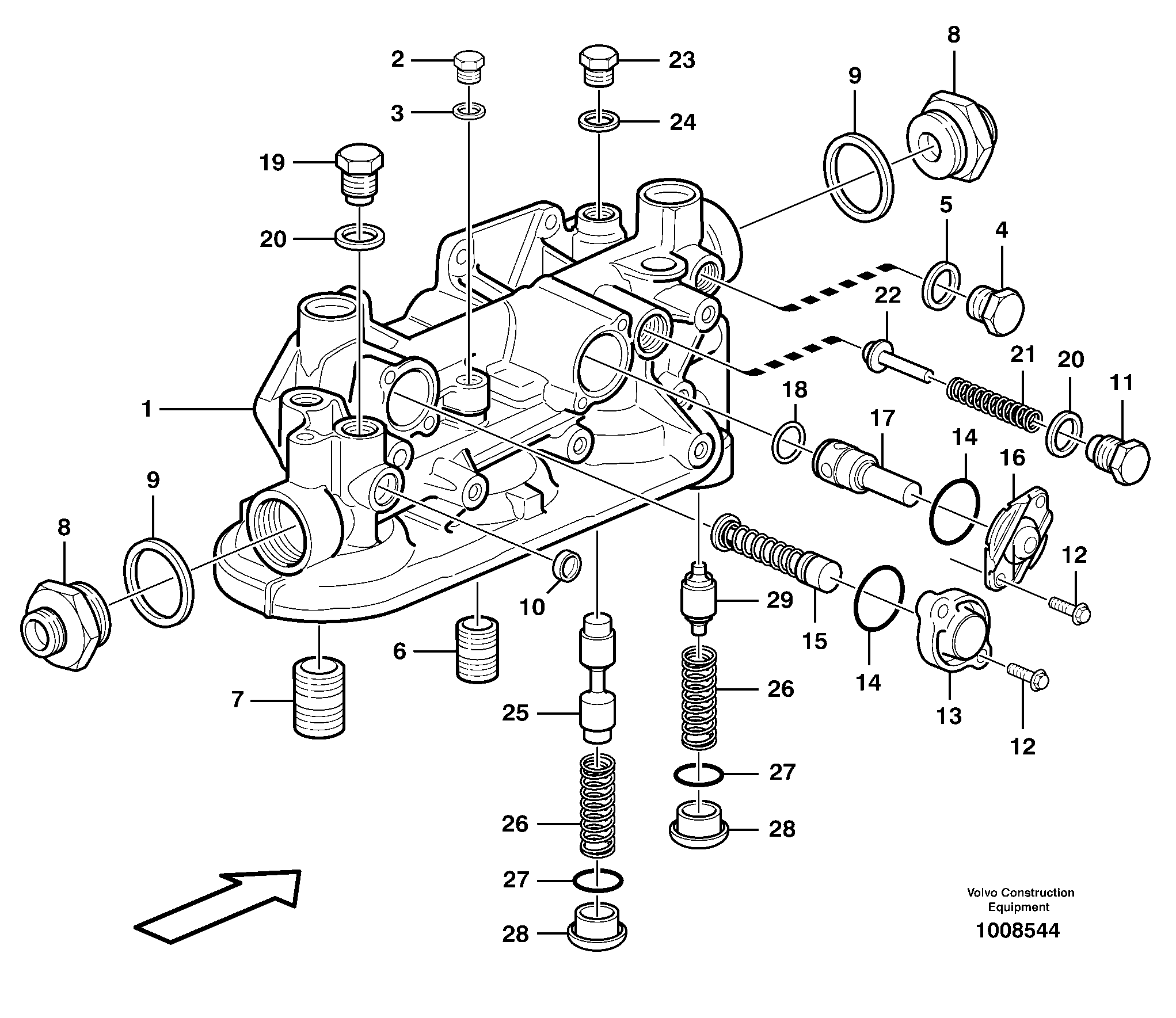 Oil filter housing — volvo parts diagram
