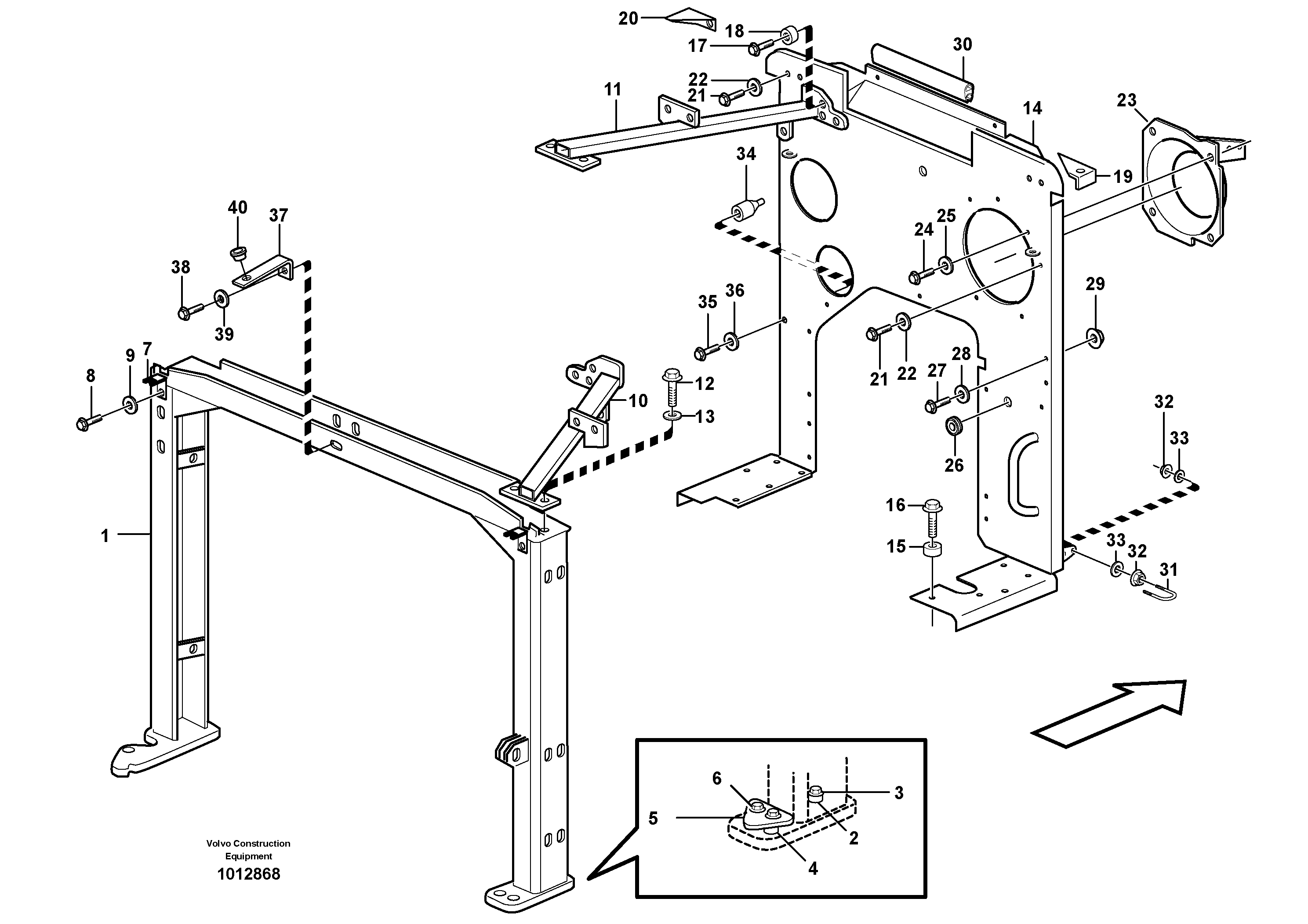 Radiator casing, support — volvo parts diagram