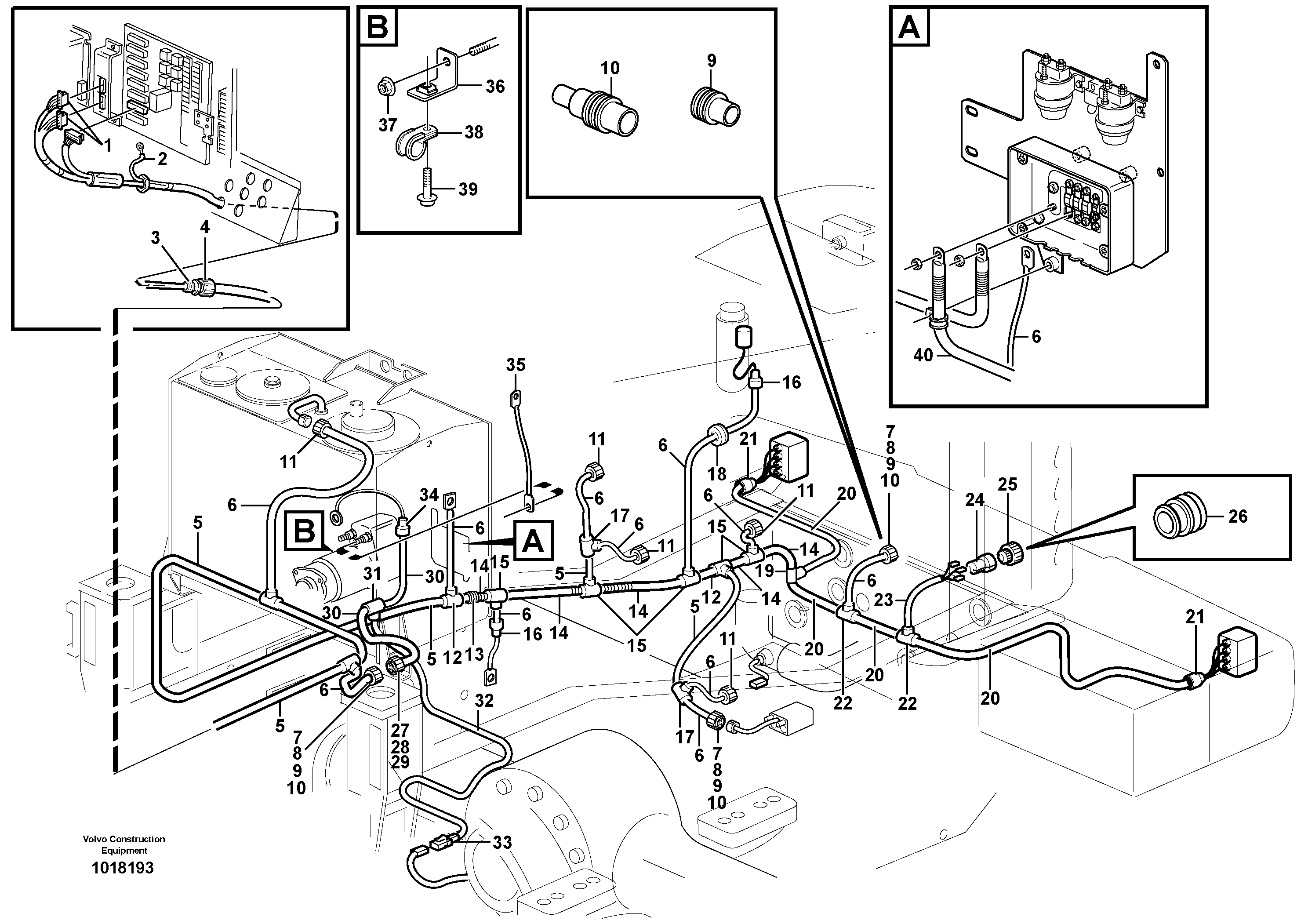 Cable harness, rear  SER NO 8394 - — volvo parts diagram