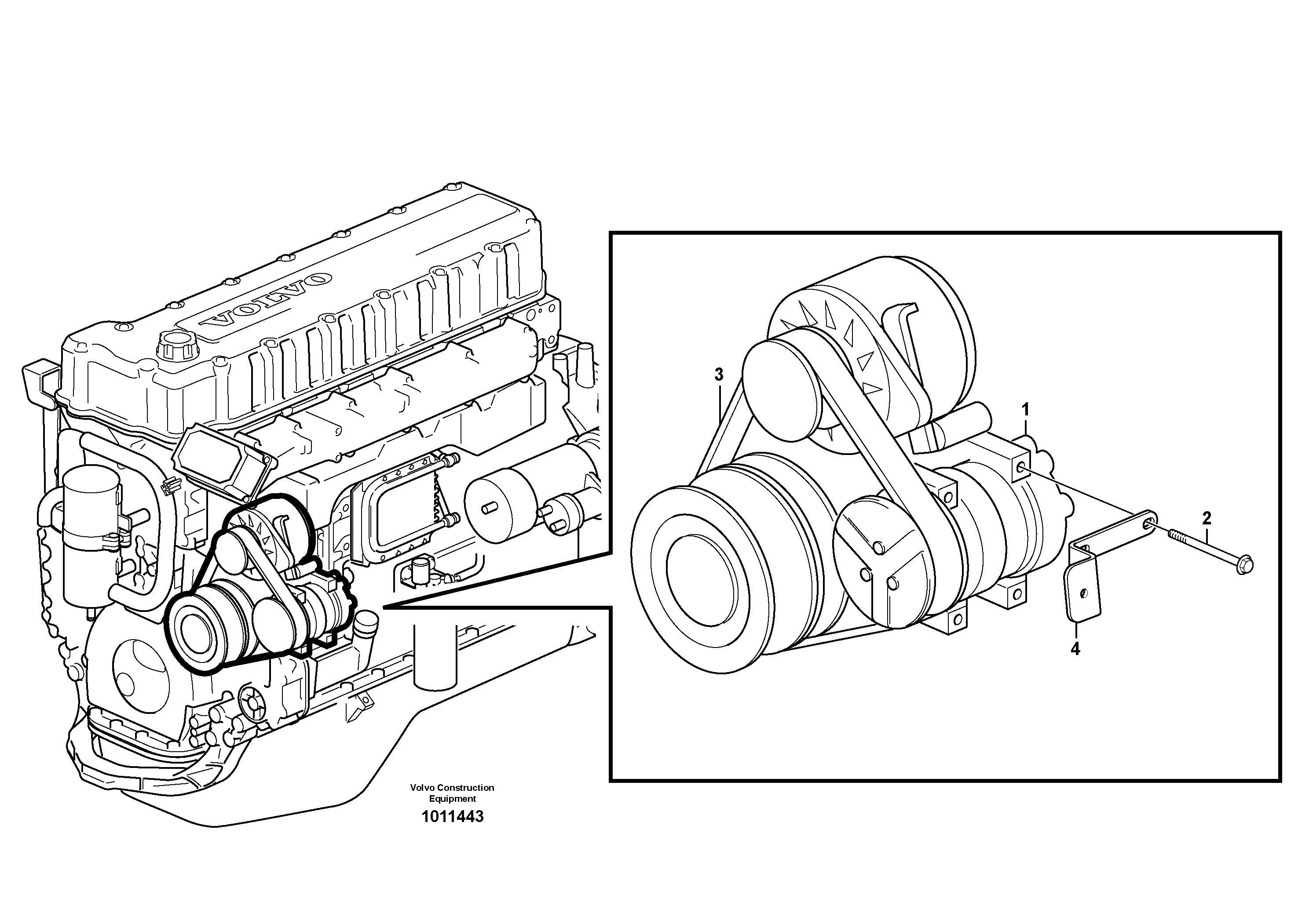 Compressor for cooling agent R134a with fitting parts.  82560, 82784 — volvo parts diagram