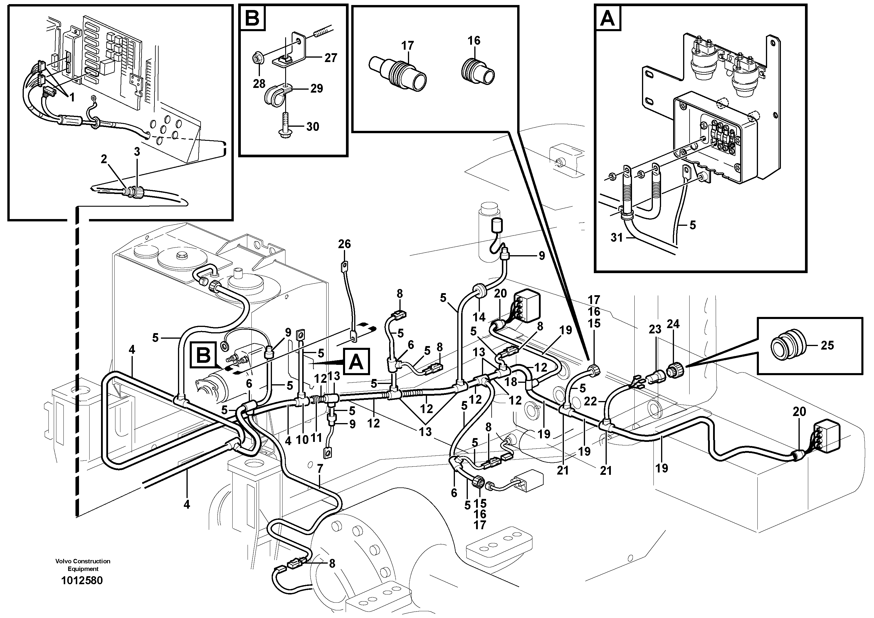Cable harness, rear  SER NO - 8393 — volvo parts diagram