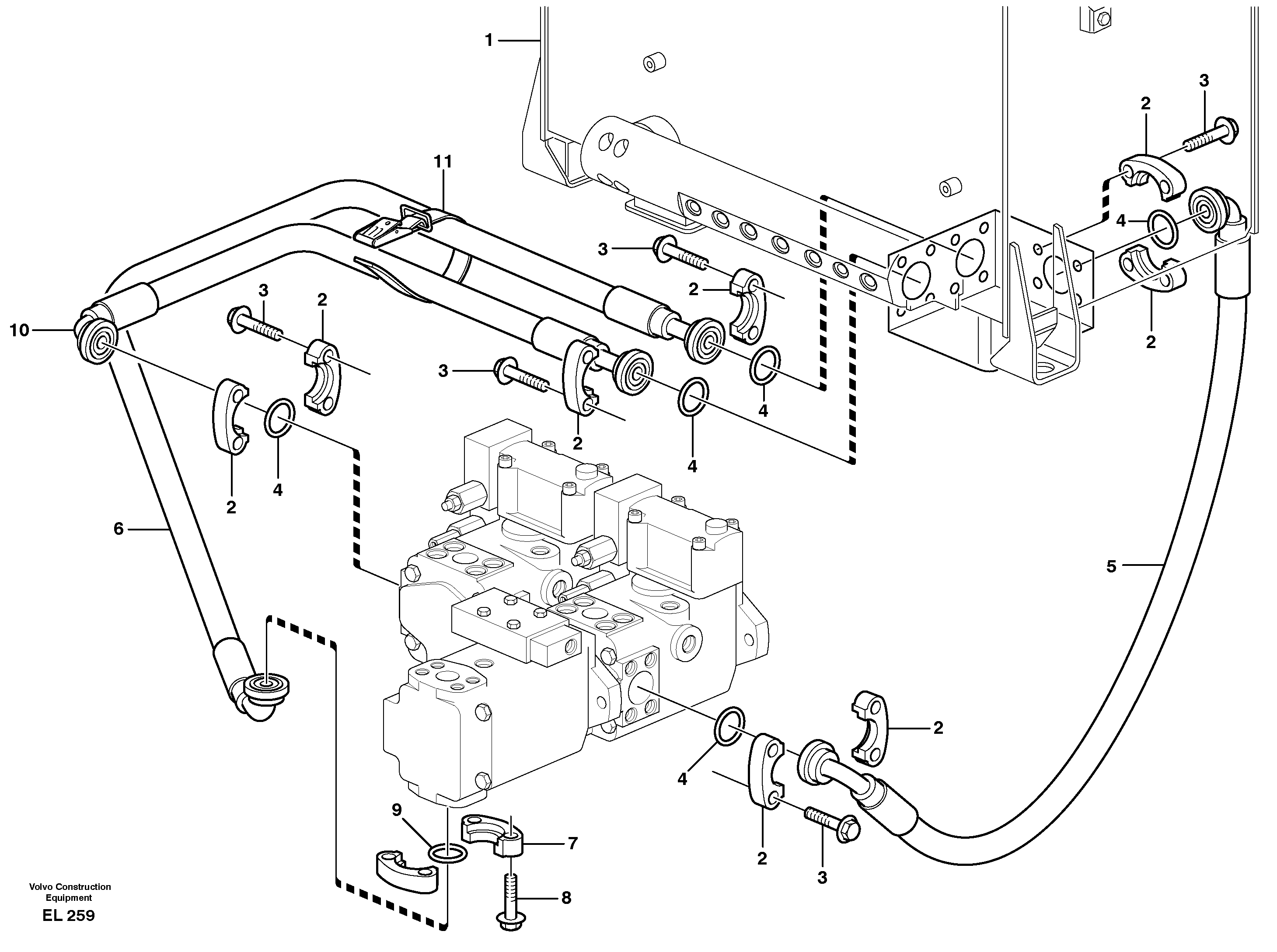 Suction line, tank - pump — volvo parts diagram