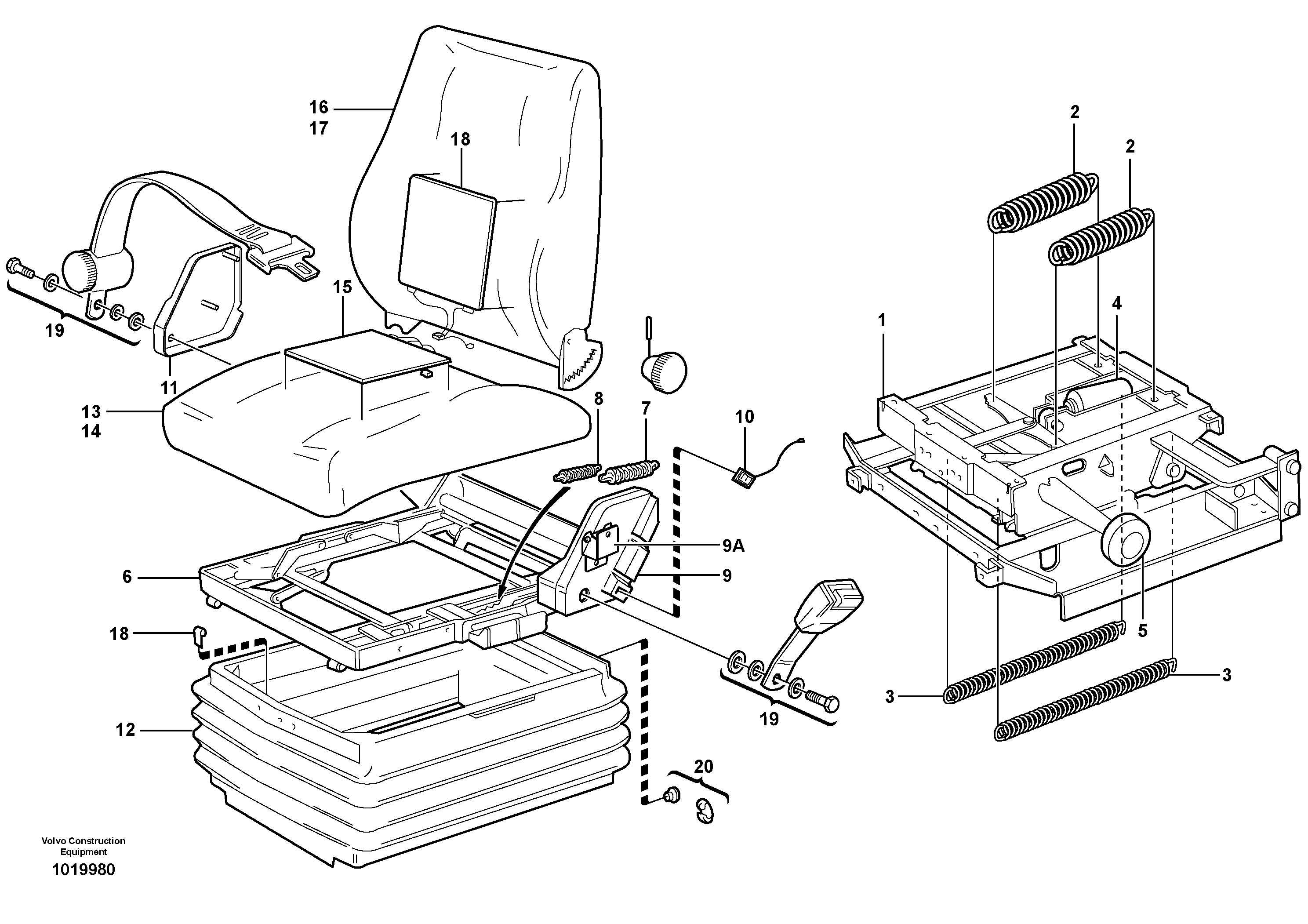 Operator's seat, ISRI.  80503, 80504, 80505 — volvo parts diagram