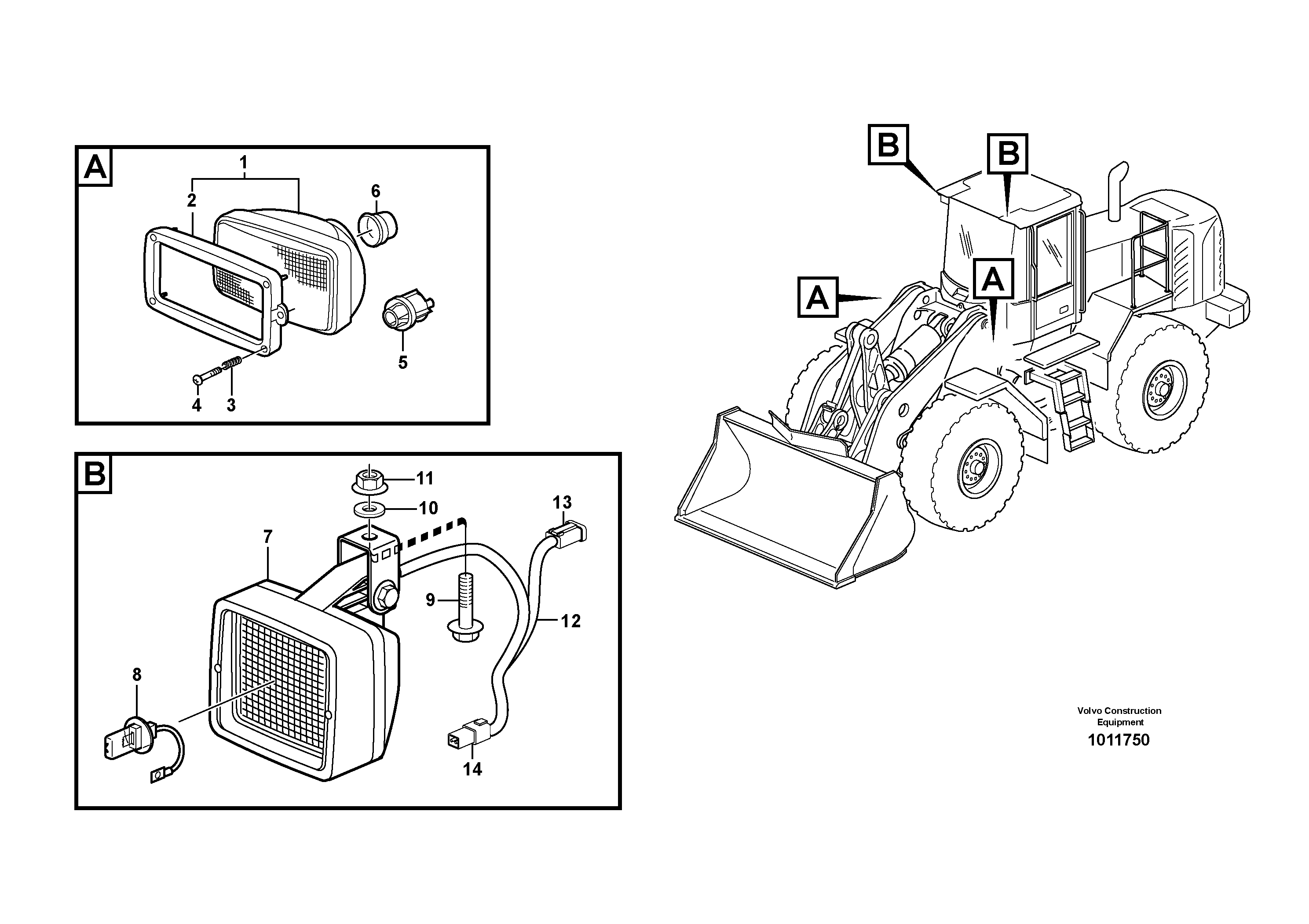 Lighting, front  33517, 82344, 91846, 83085 — volvo parts diagram