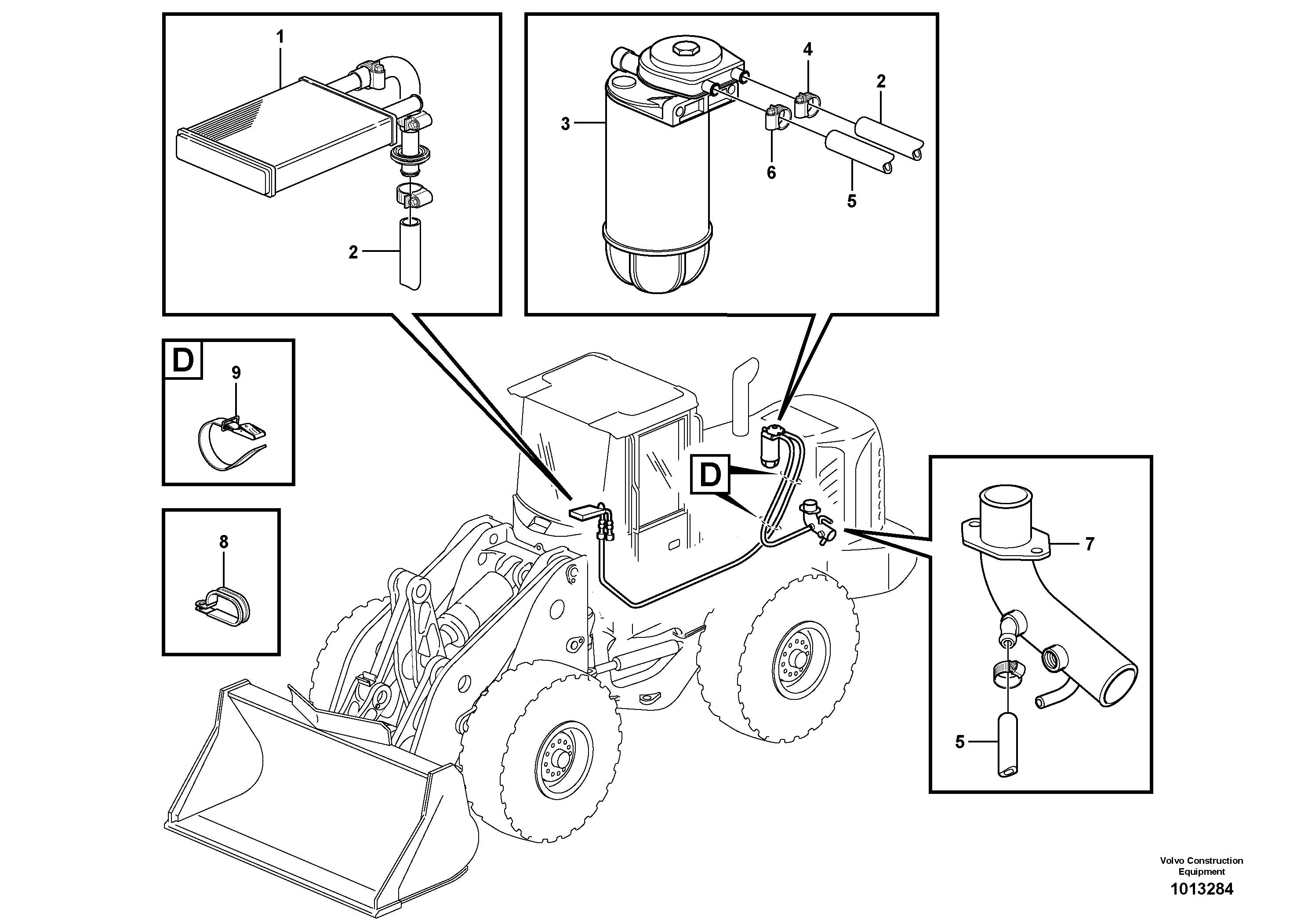 Water trap with hoses  80816 — volvo parts diagram