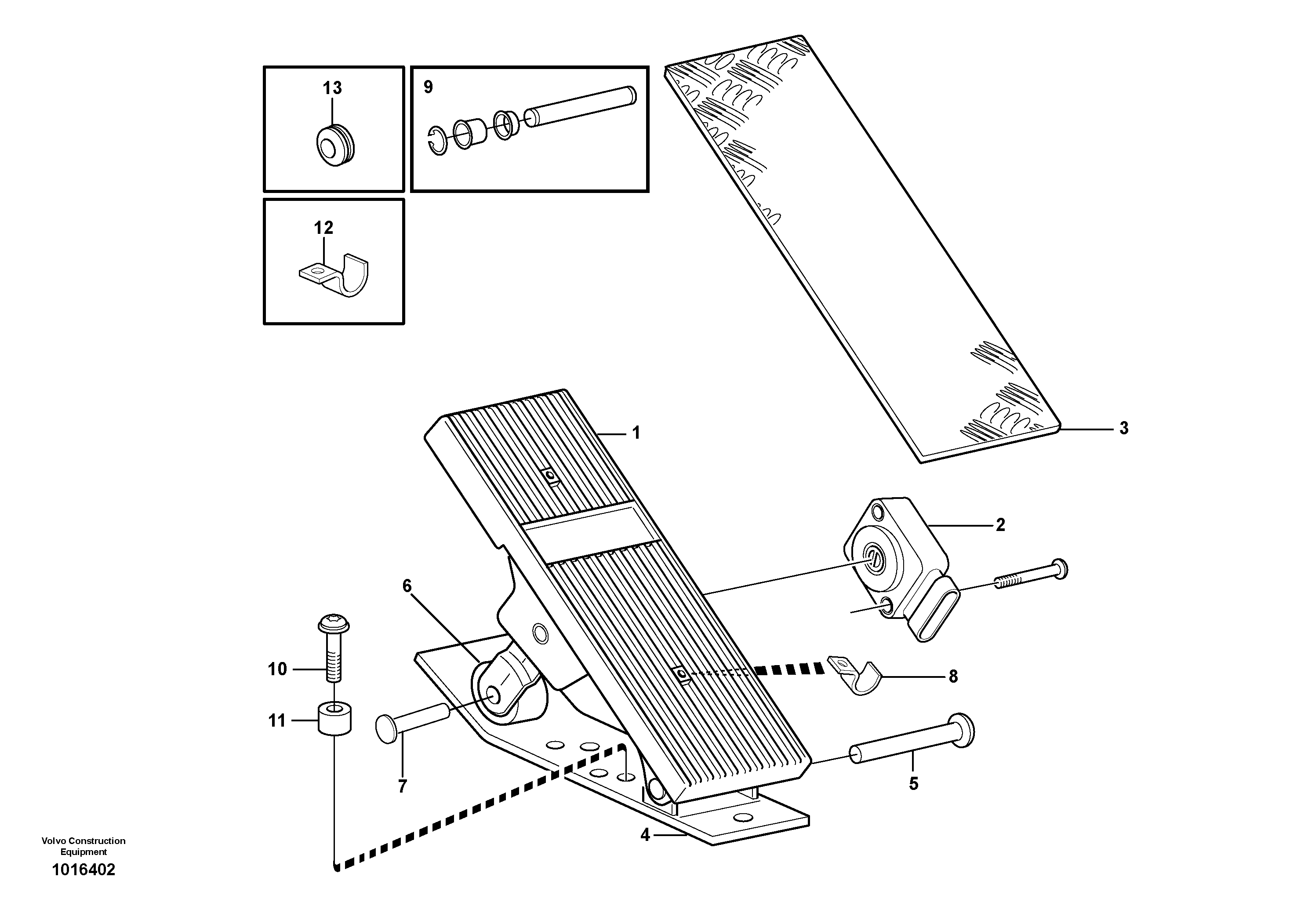 Accelerator pedal — volvo parts diagram