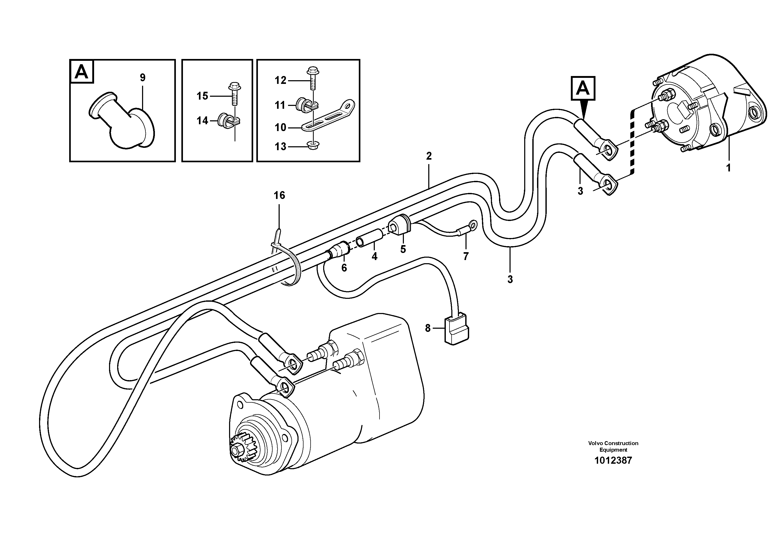 Cable harness, alternator — volvo parts diagram