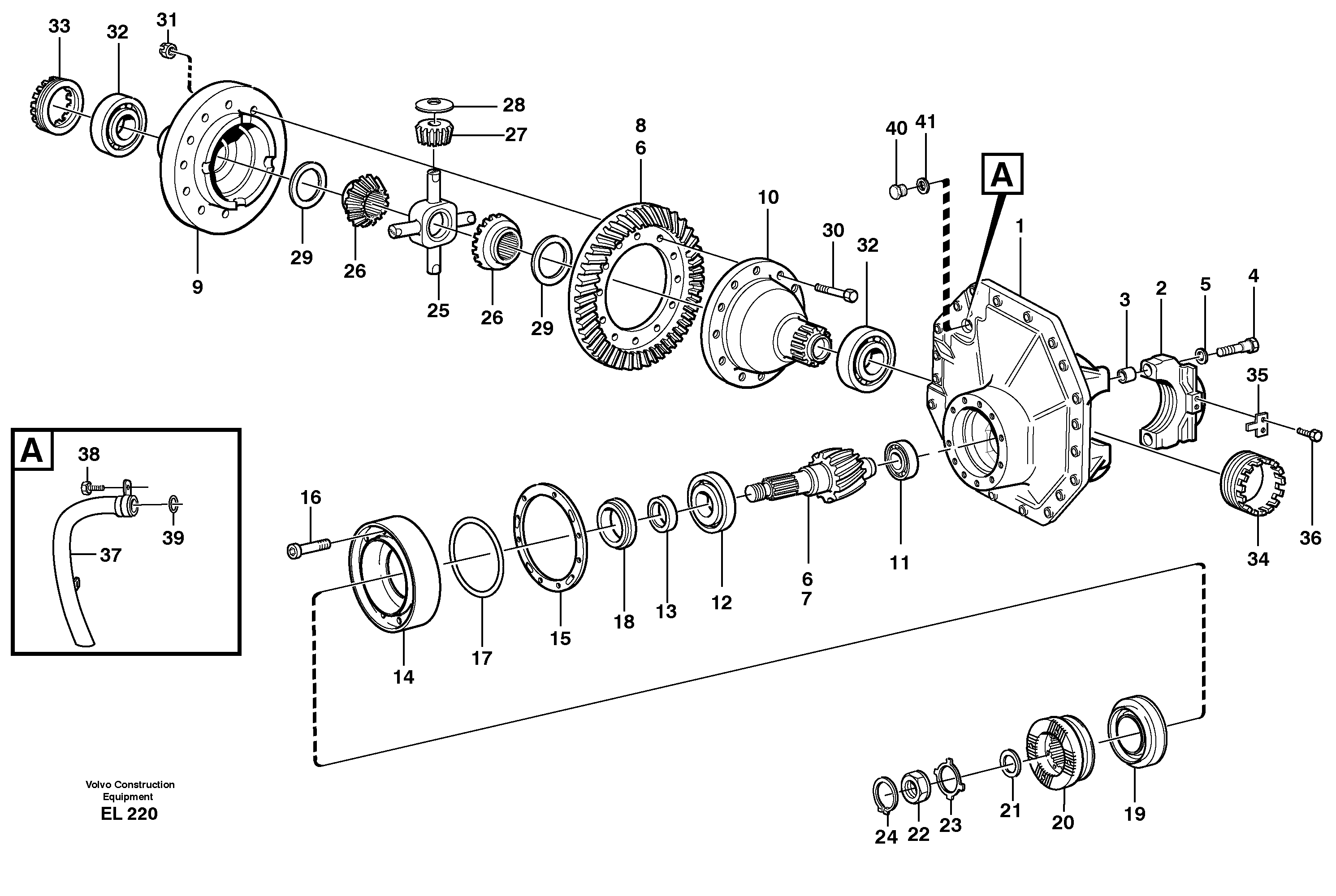 Final drive, rear  23882, 23948 — volvo parts diagram