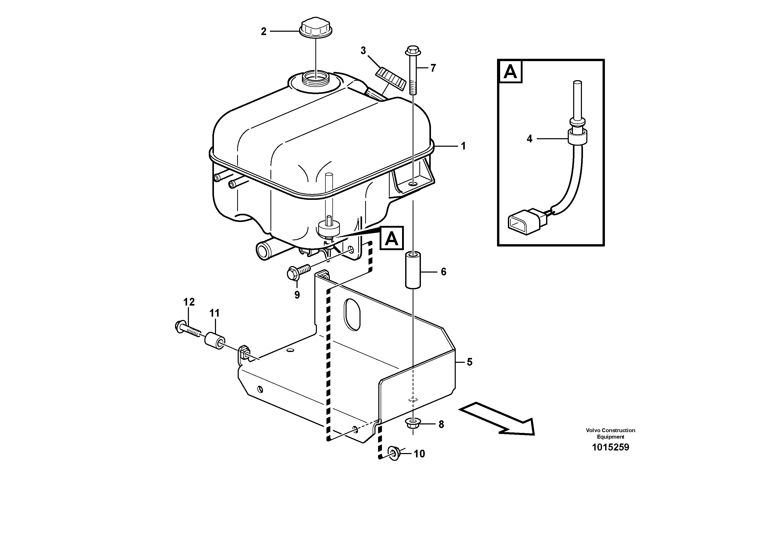 Expansion tank with fitting parts — volvo parts diagram