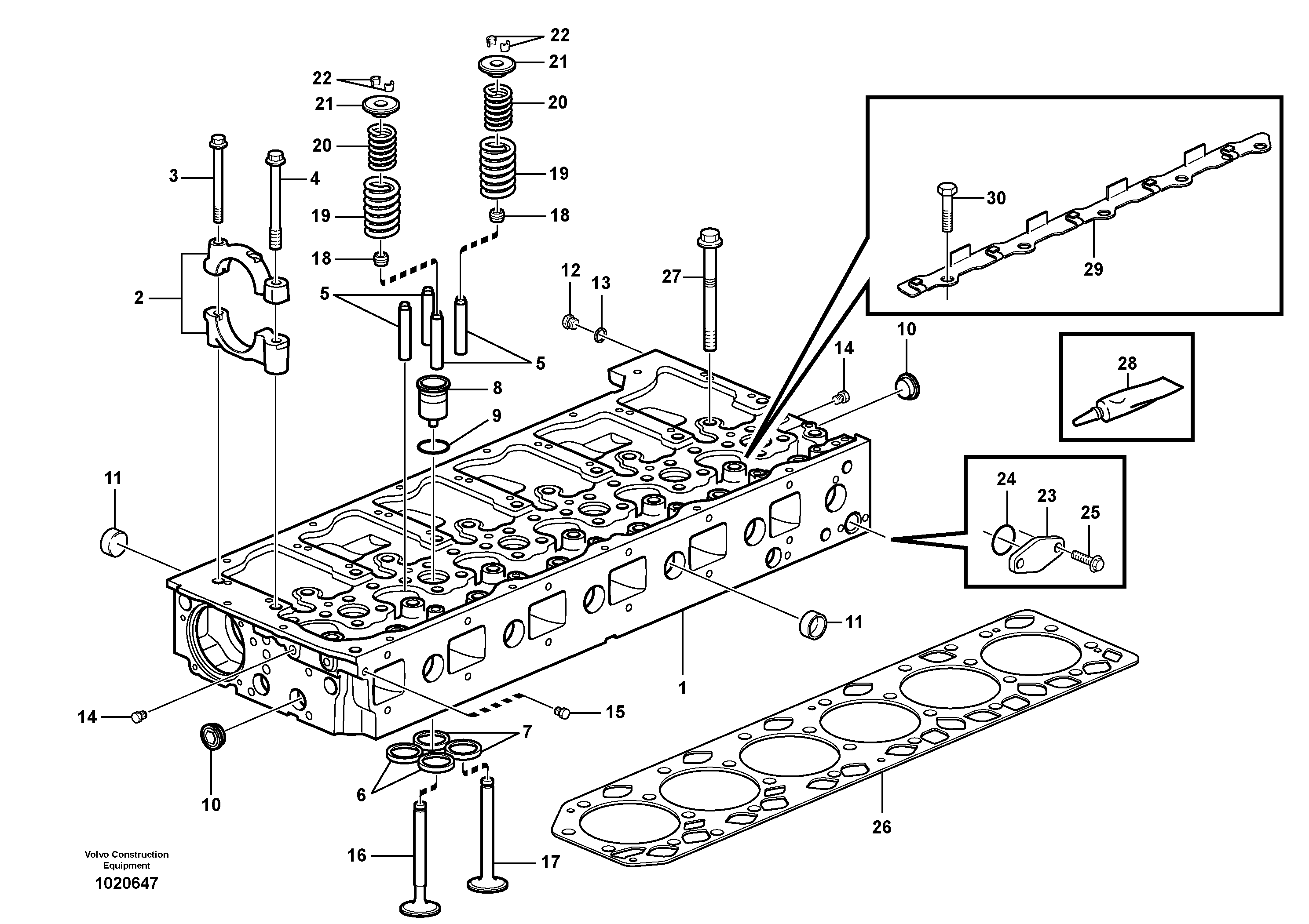 Cylinder head — volvo parts diagram