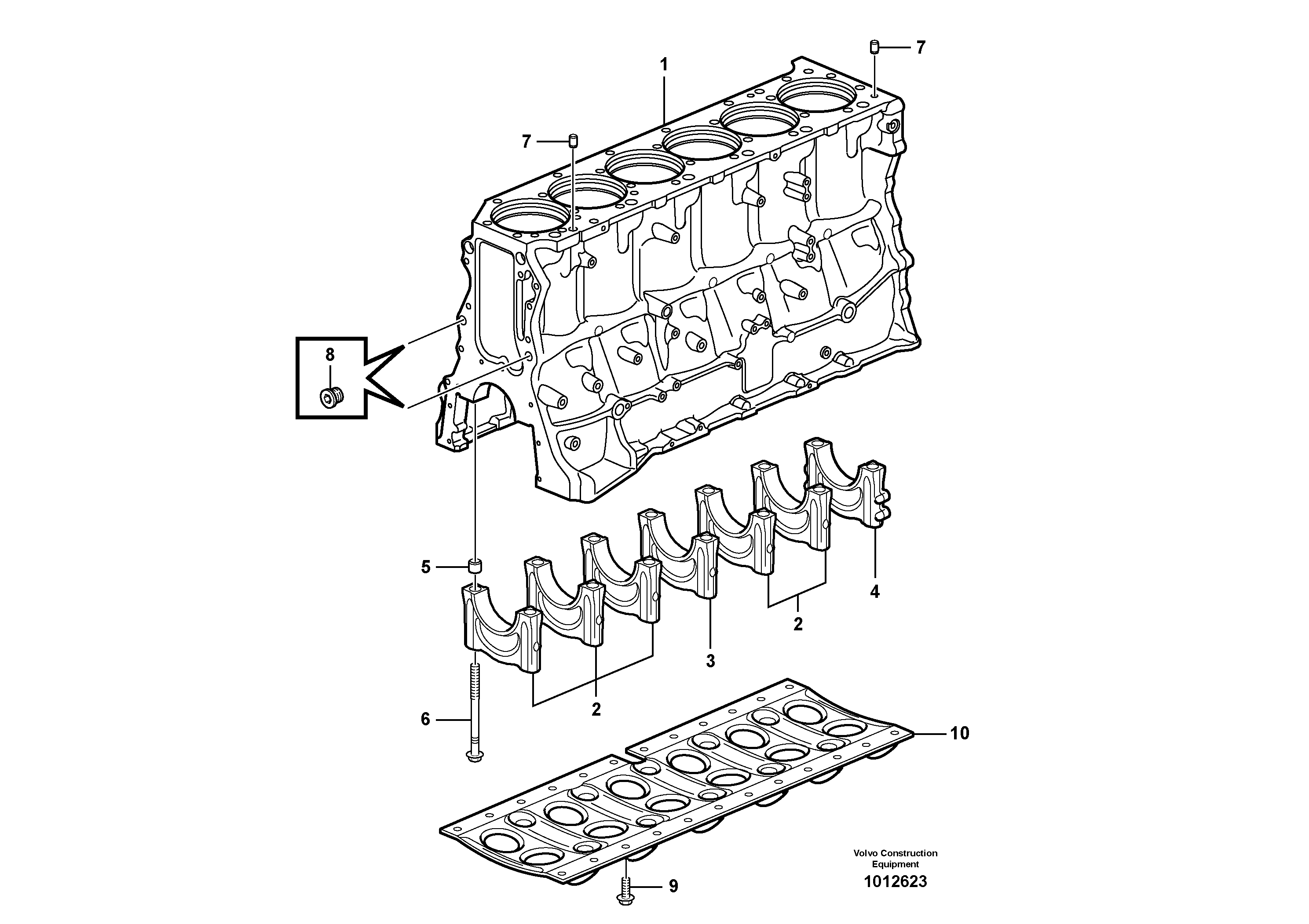 Cylinder block — volvo parts diagram