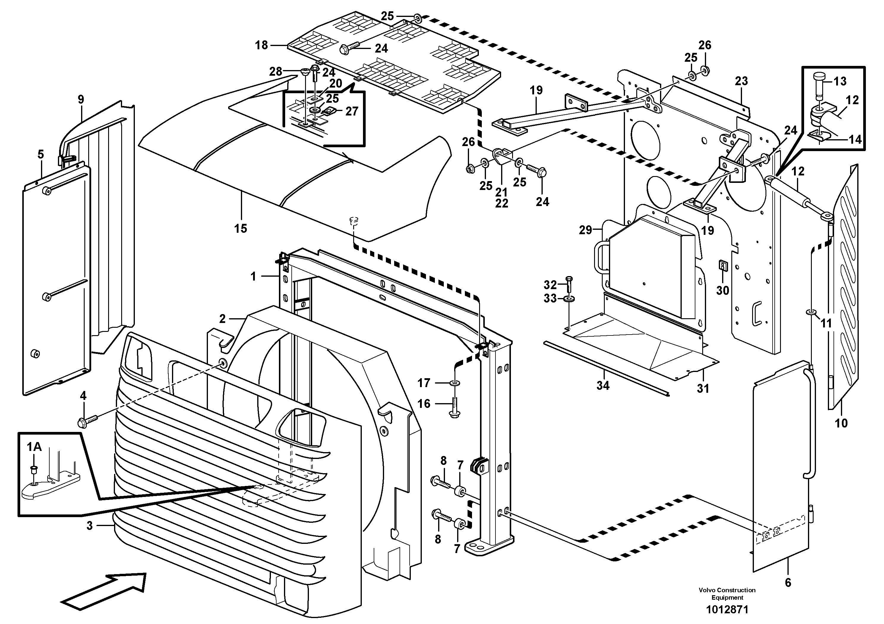 Radiator casing — volvo parts diagram