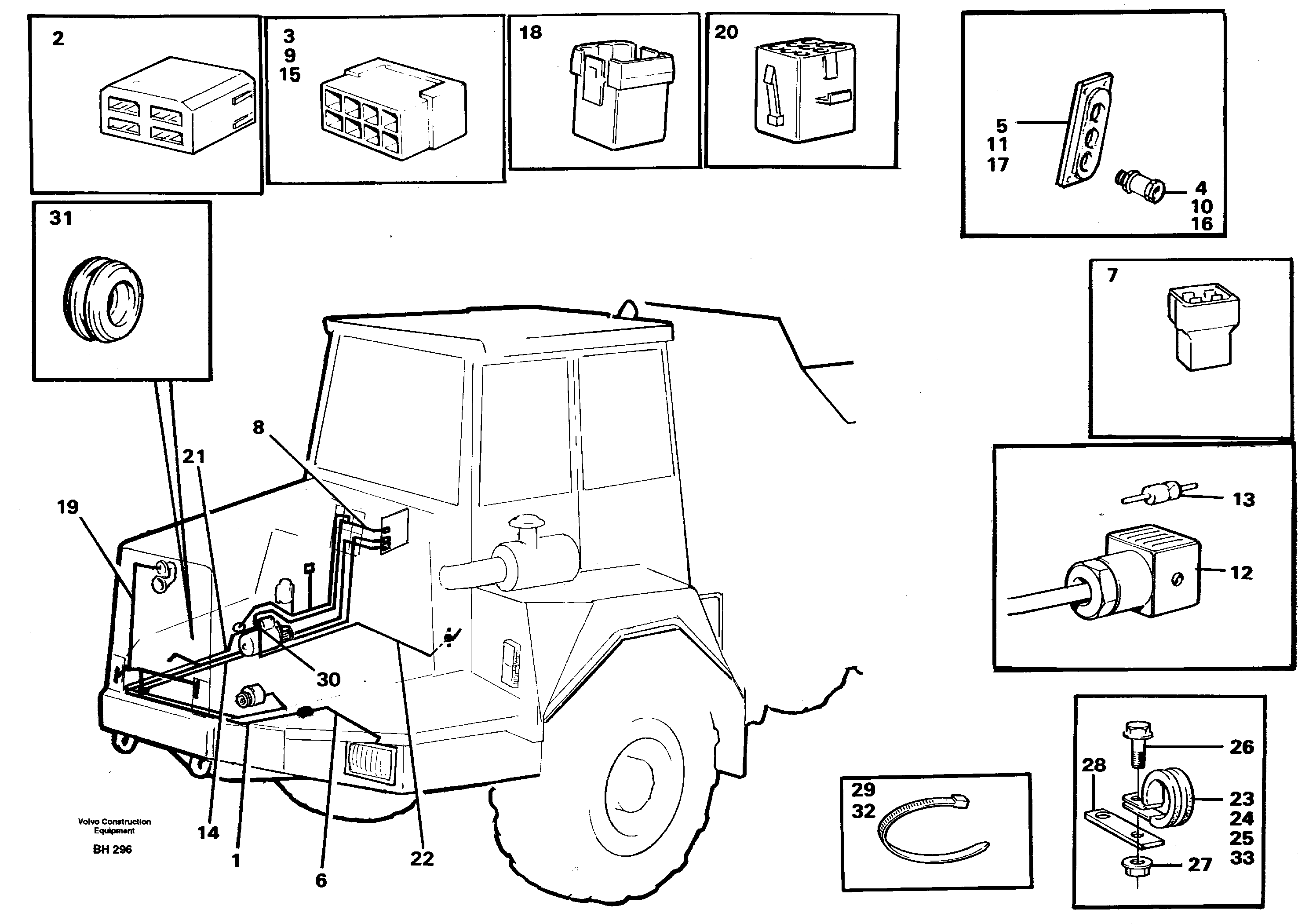 Cable harnesses, front — volvo parts diagram