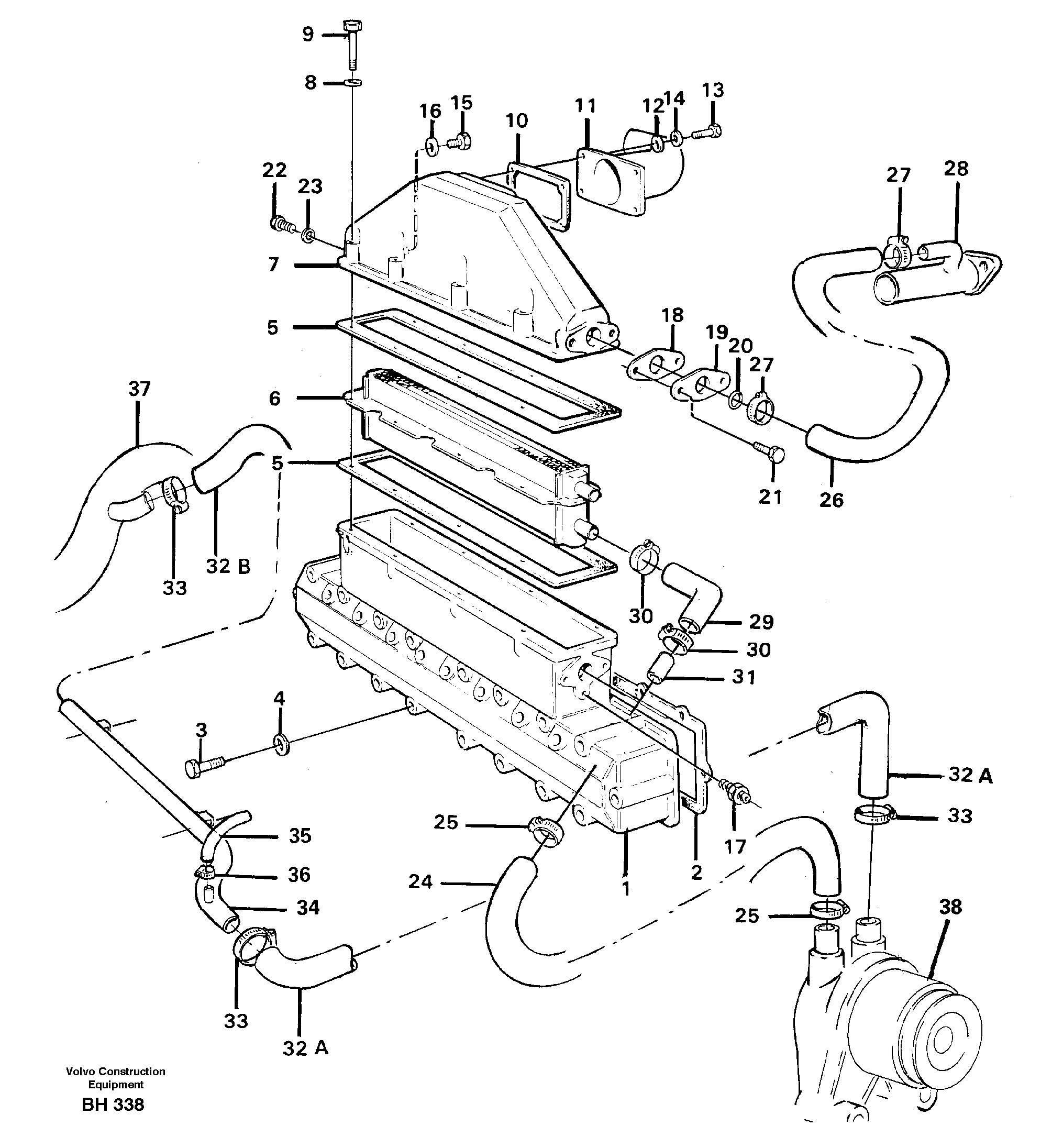 Intercooler TD73KFE — volvo parts diagram