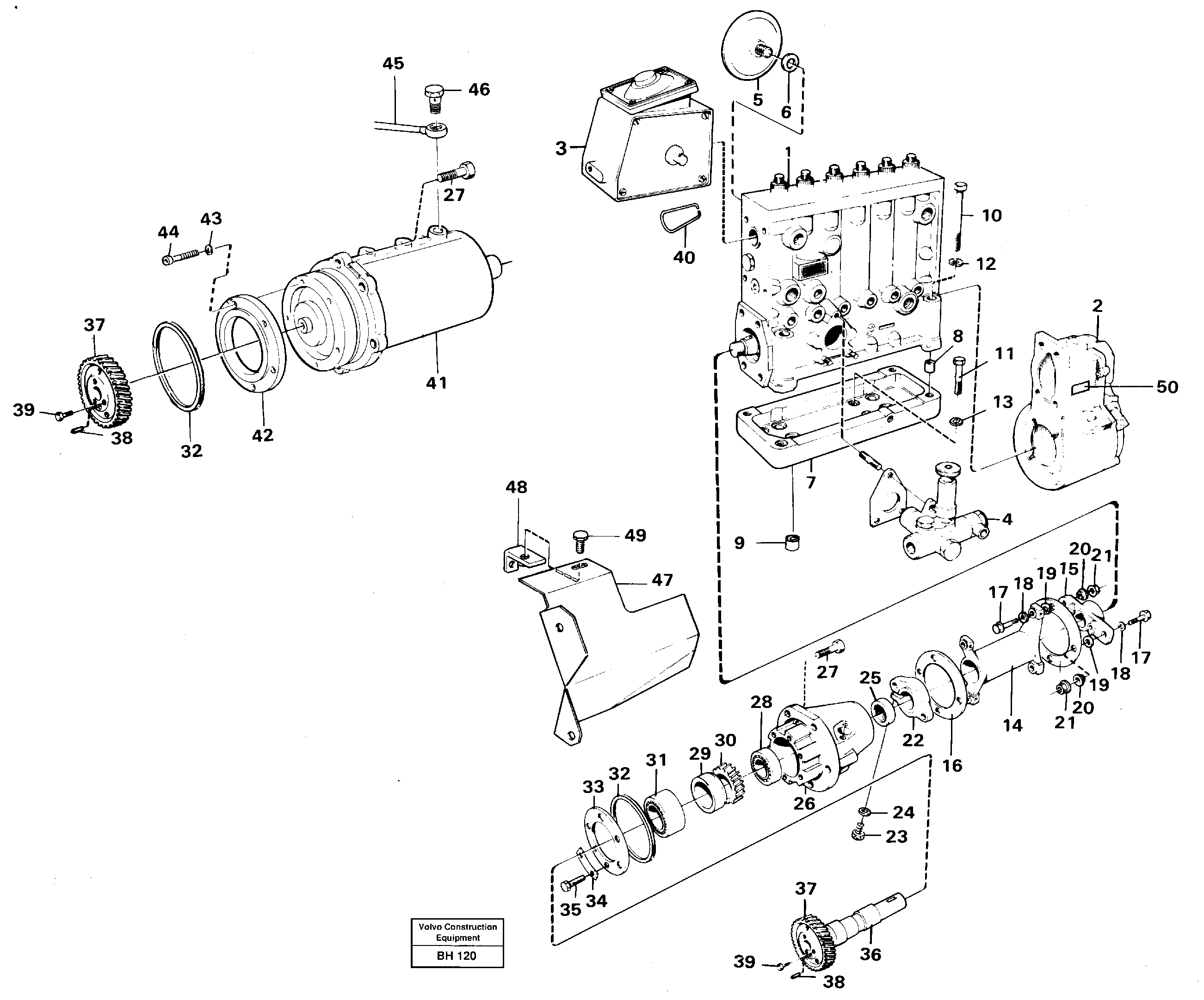 Injection pump with drive — volvo parts diagram