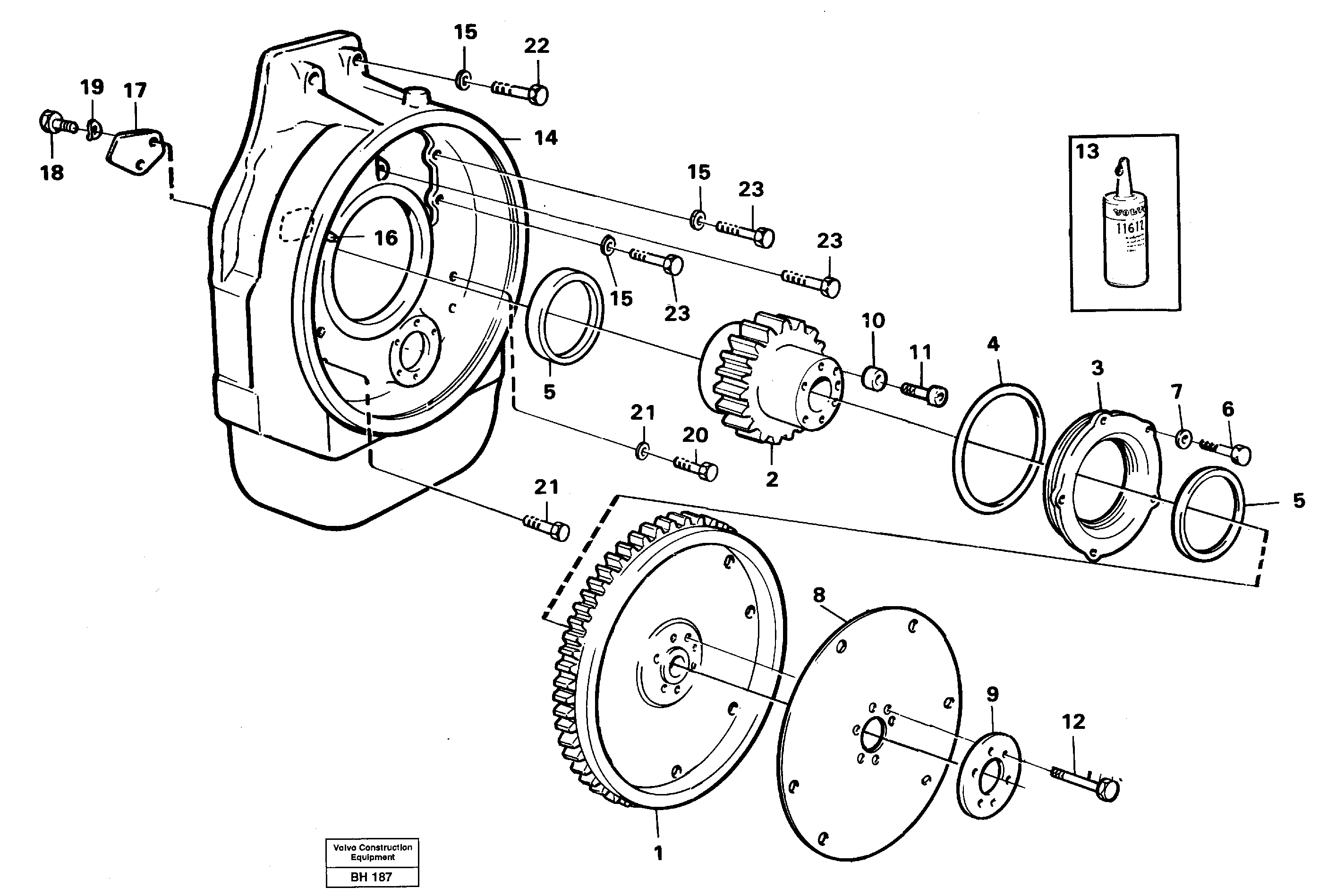 Pump drive with fitting parts — volvo parts diagram