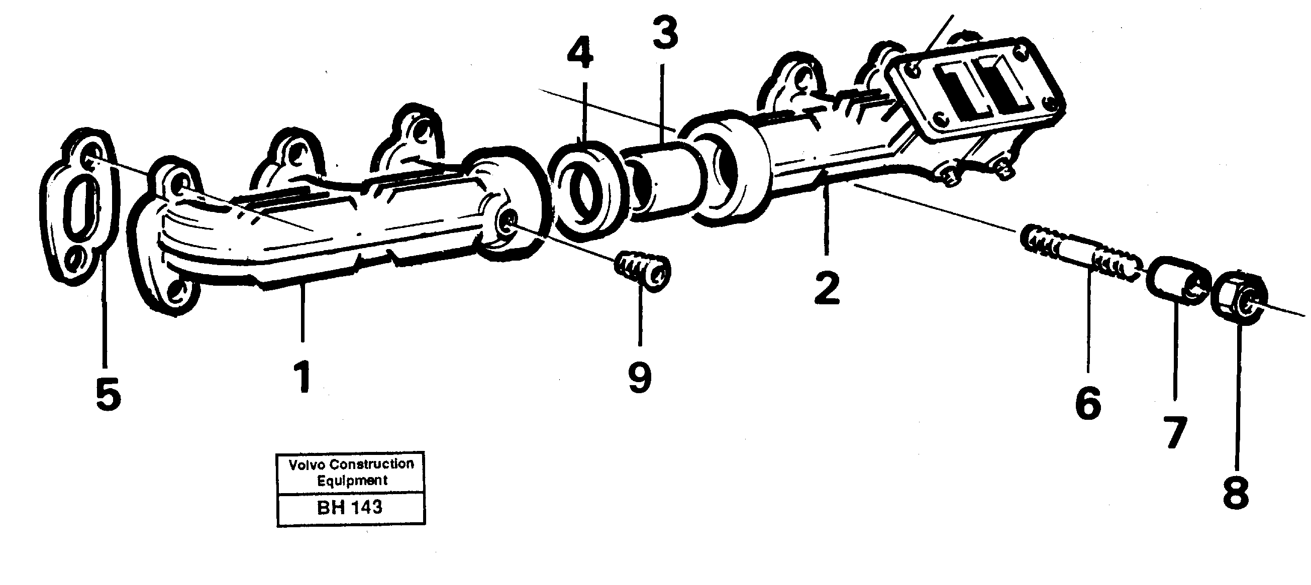 Exhaust manifold — volvo parts diagram