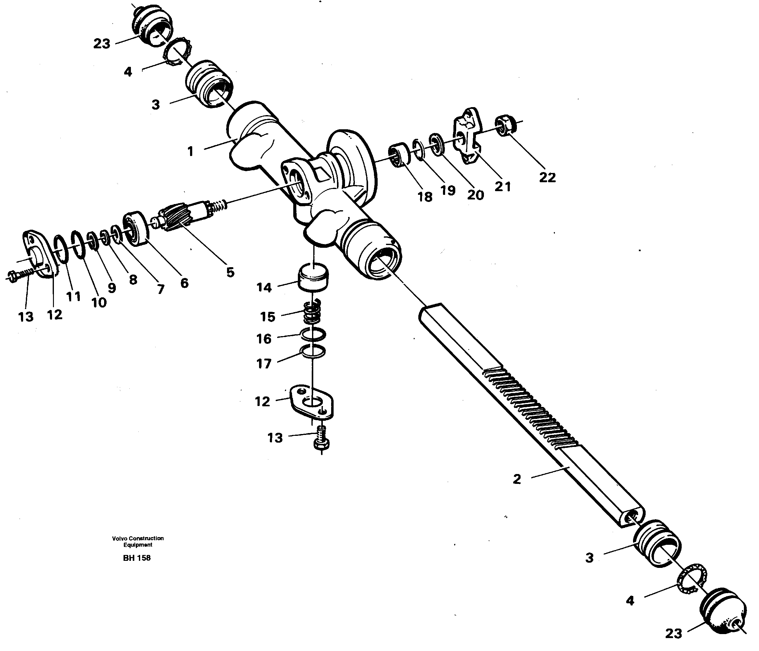 Rack gear  SER NO - 3039 — volvo parts diagram