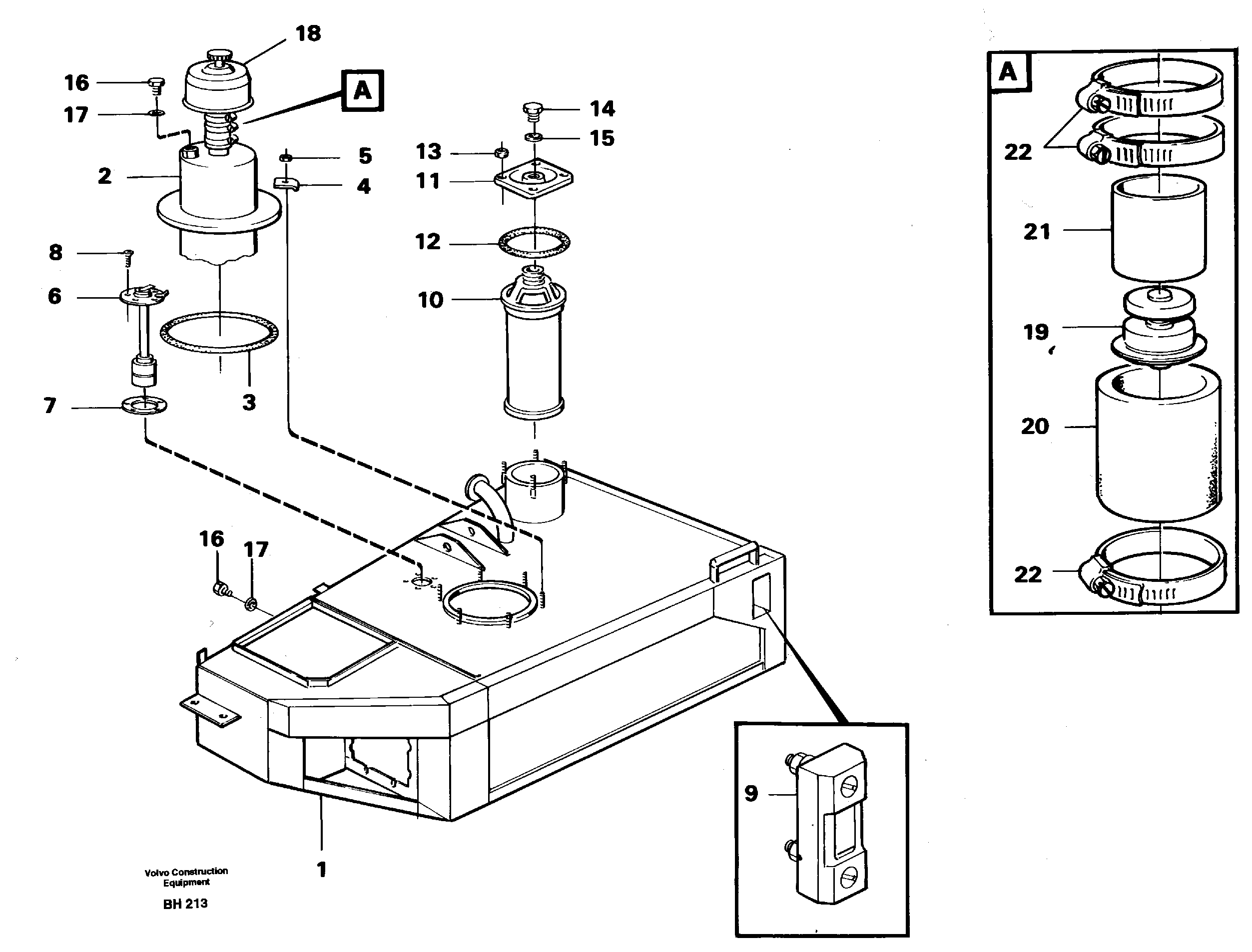 Hydraulic tank — volvo parts diagram