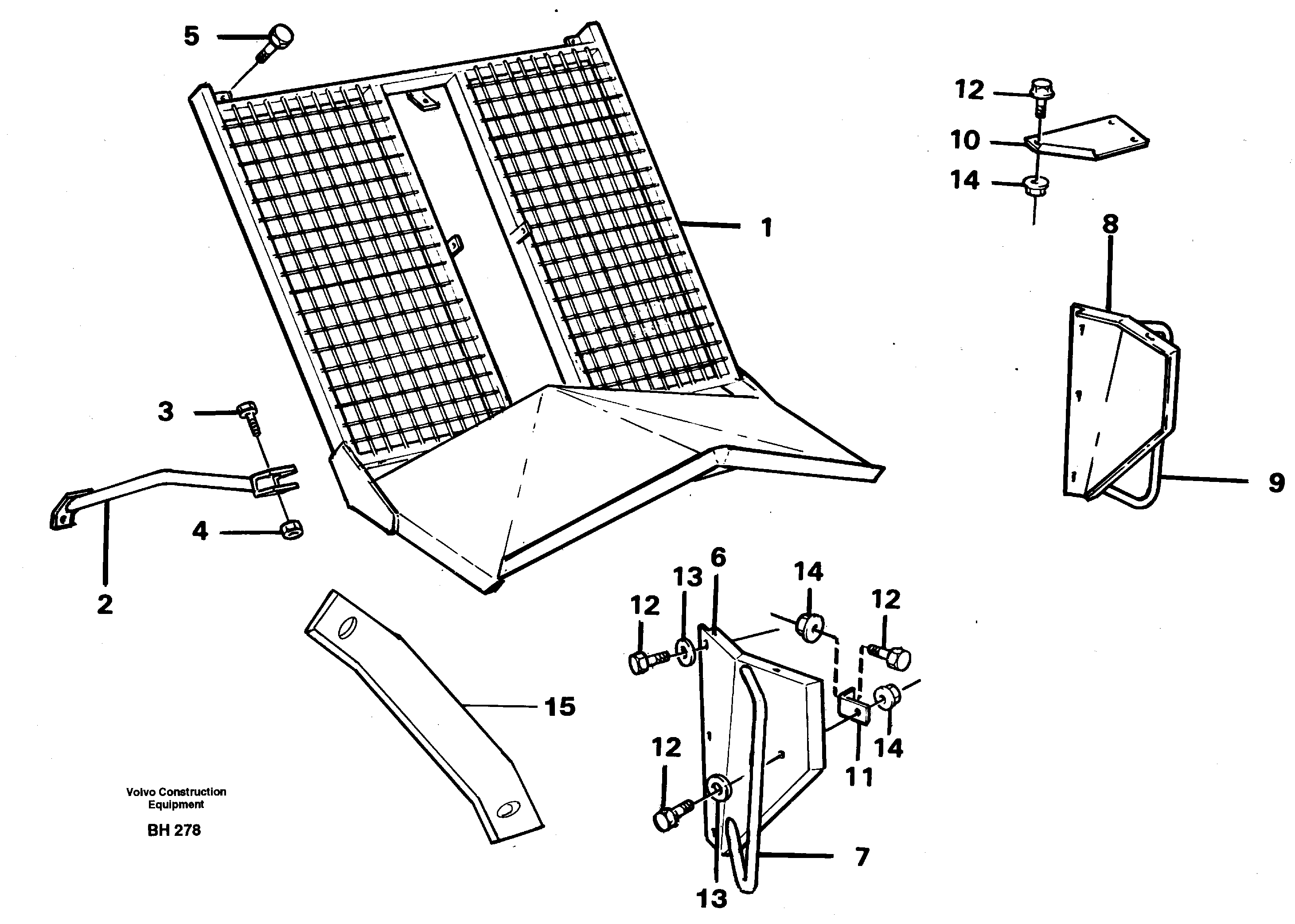 Protective grid — volvo parts diagram