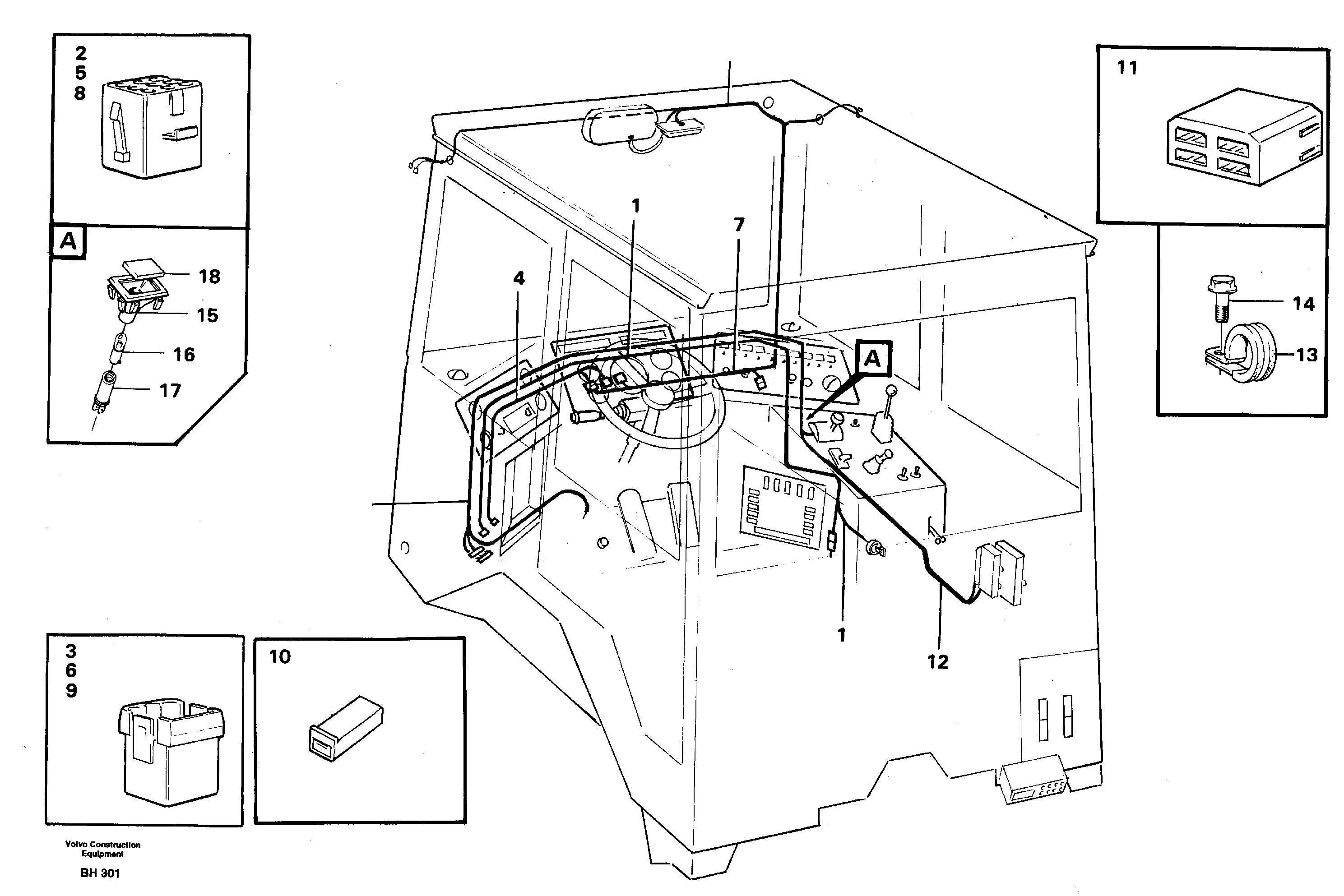 Cable harnesses, cab — volvo parts diagram