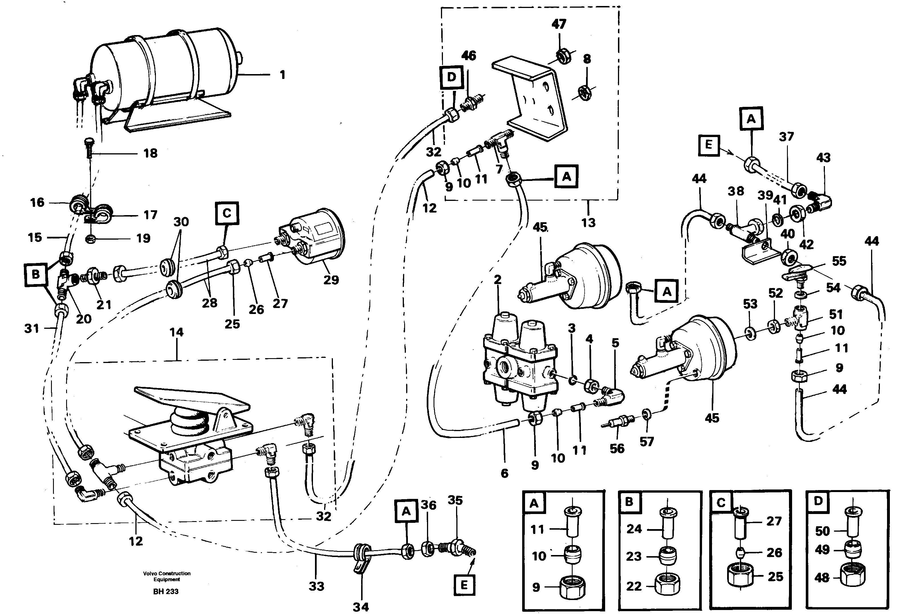 Brake system tractor — volvo parts diagram