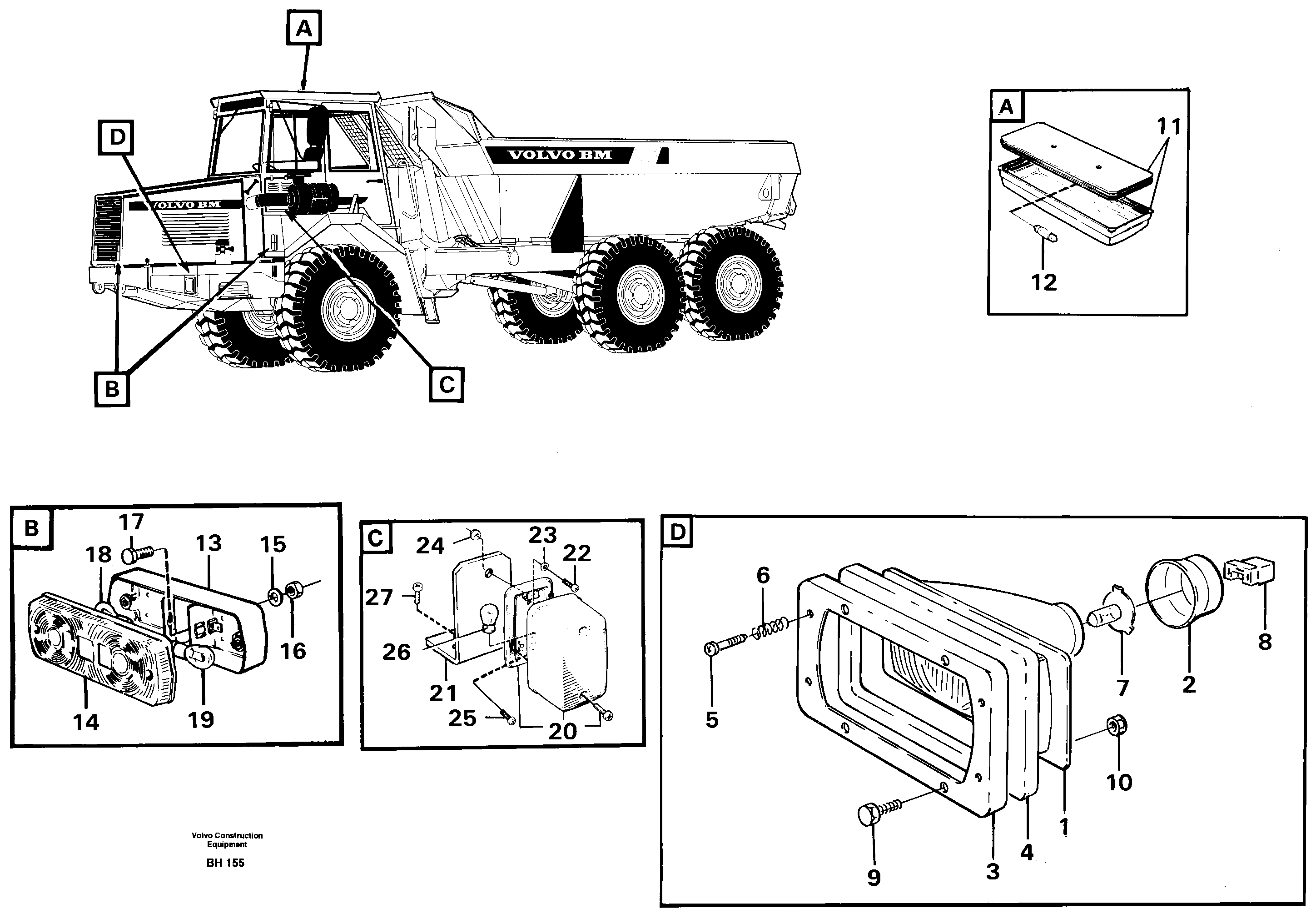 Front lighting — volvo parts diagram