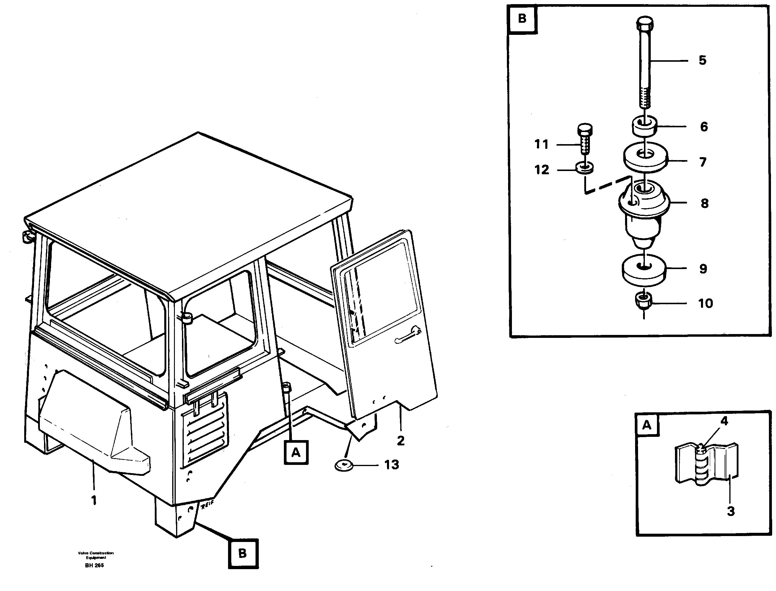 Drivers cab — volvo parts diagram