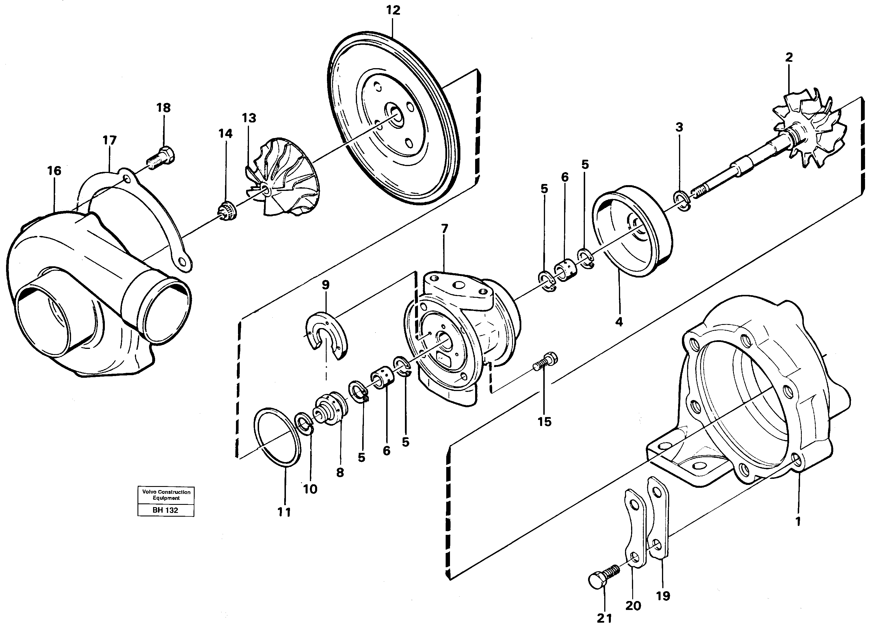 Turbo charger TD 73KFE — volvo parts diagram