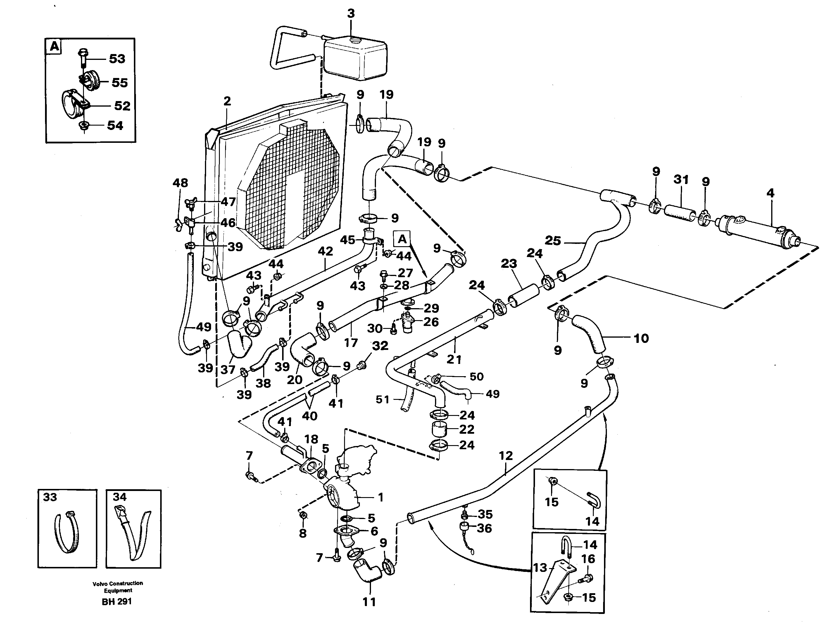 Cooling system — volvo parts diagram