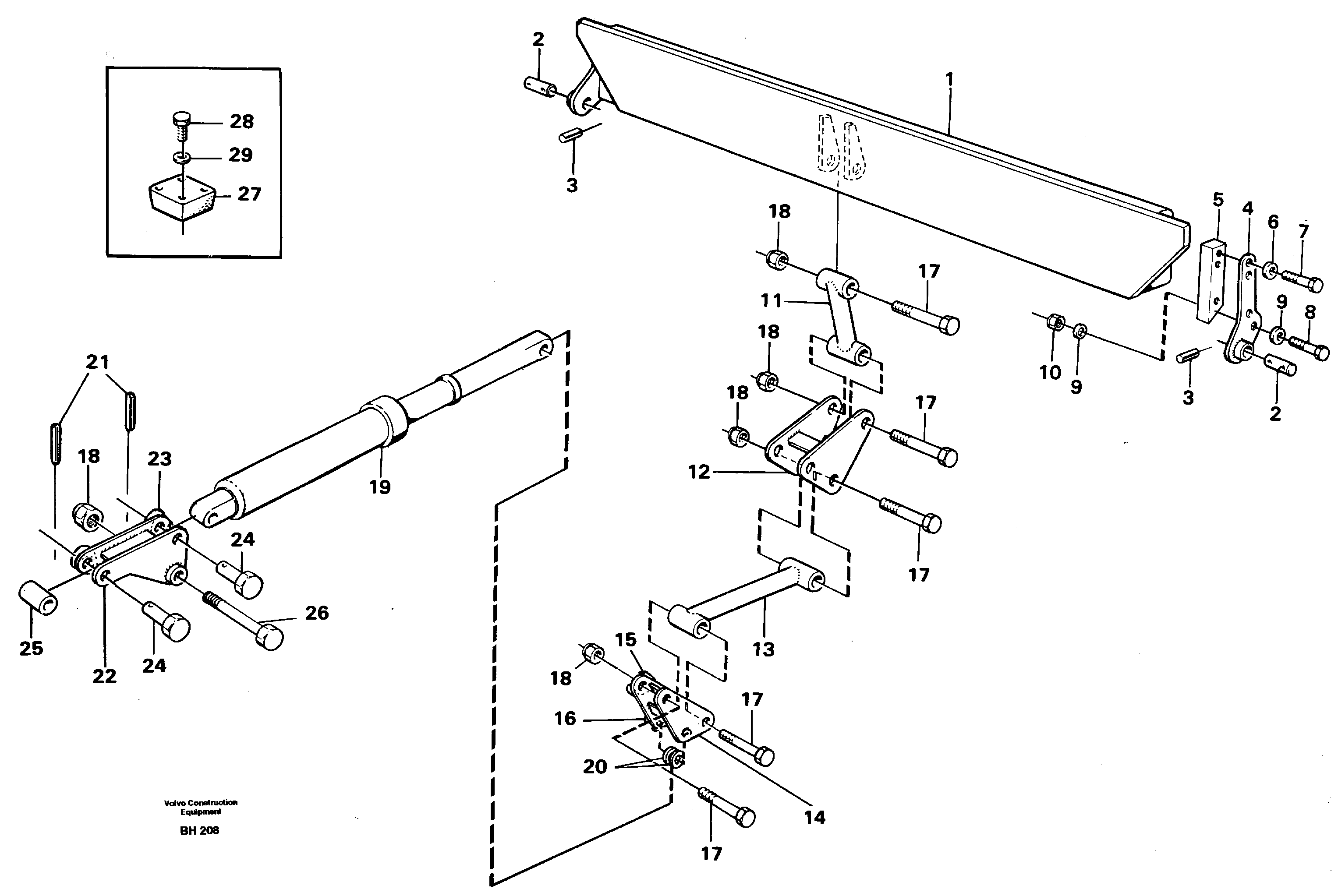 Rear flap, mechanical 98491 — volvo parts diagram