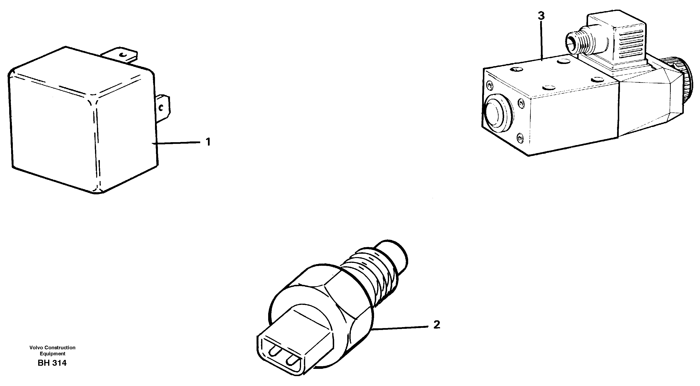 Relays, sensors and solenoid valves Reference list — volvo parts diagram