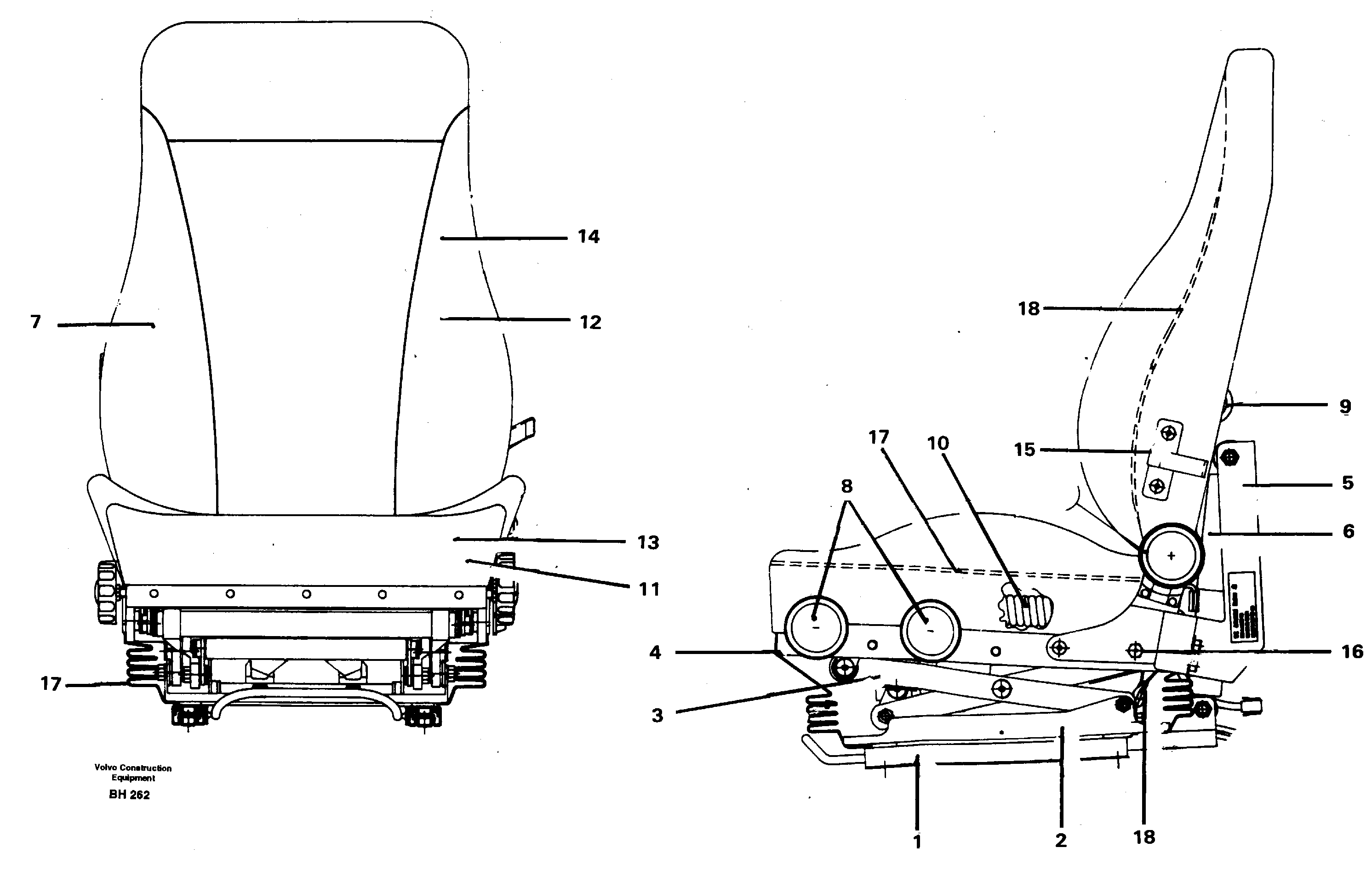 Operator's seat — volvo parts diagram