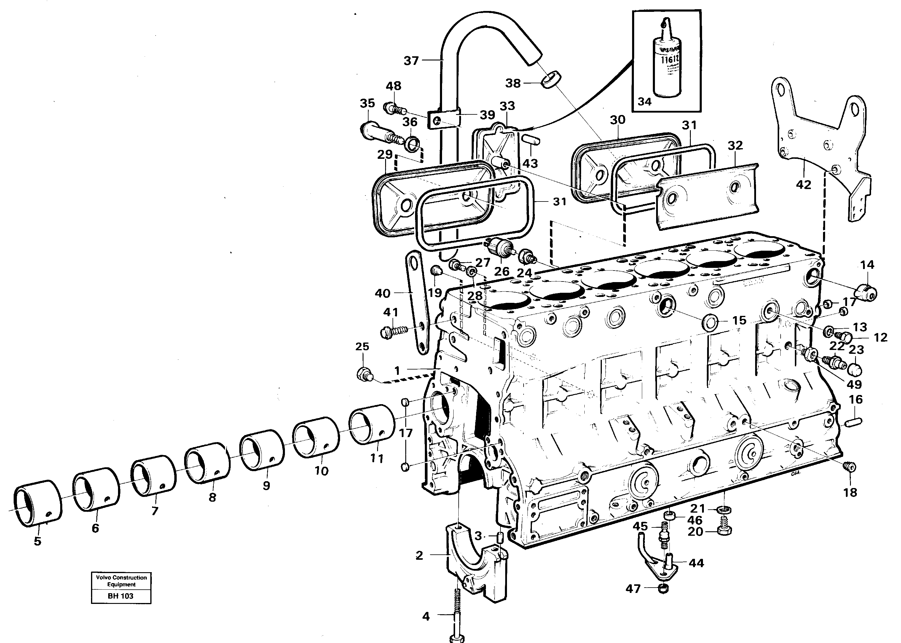 Cylinder block — volvo parts diagram