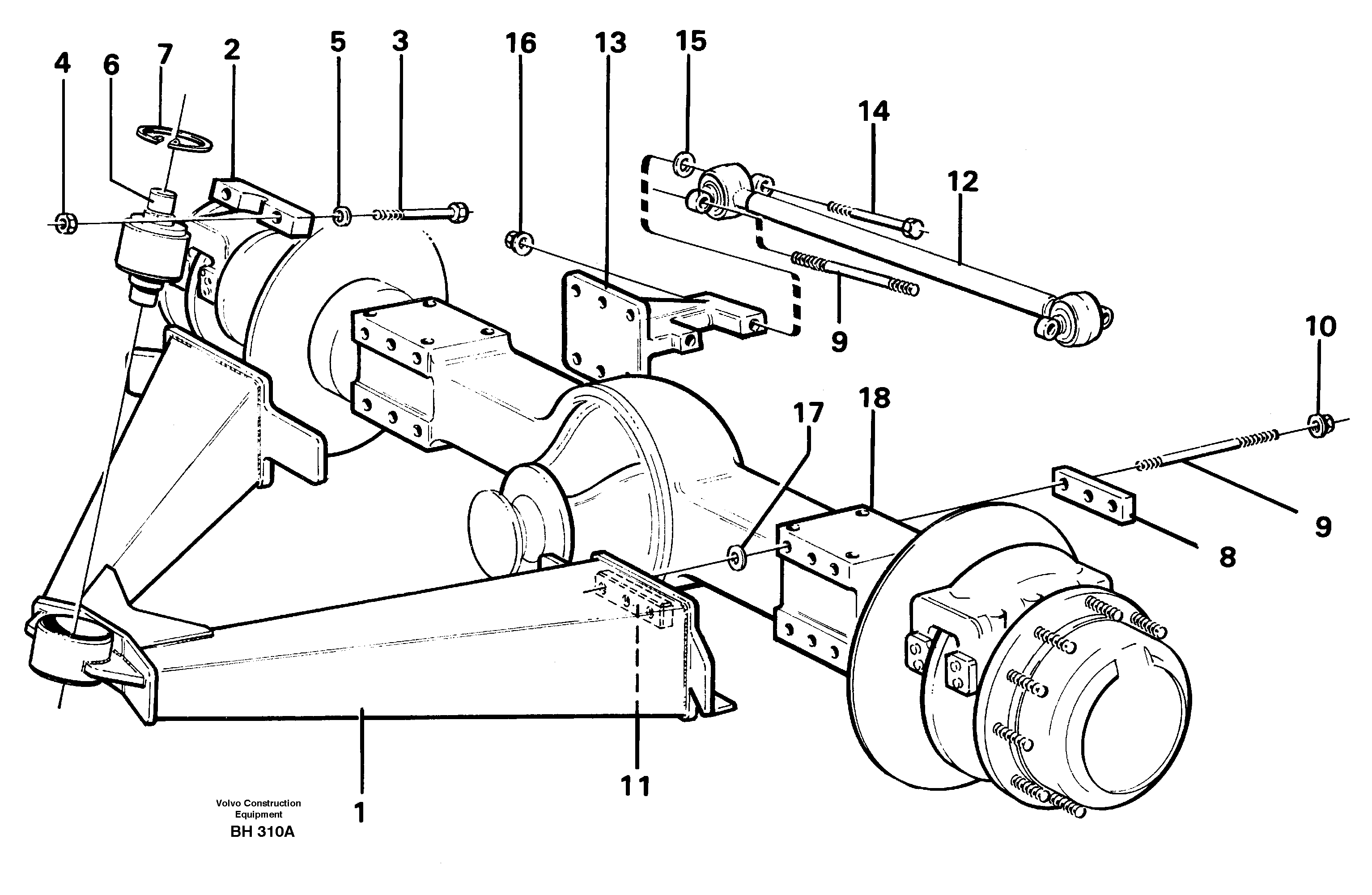 Bogie-wheel suspension — volvo parts diagram