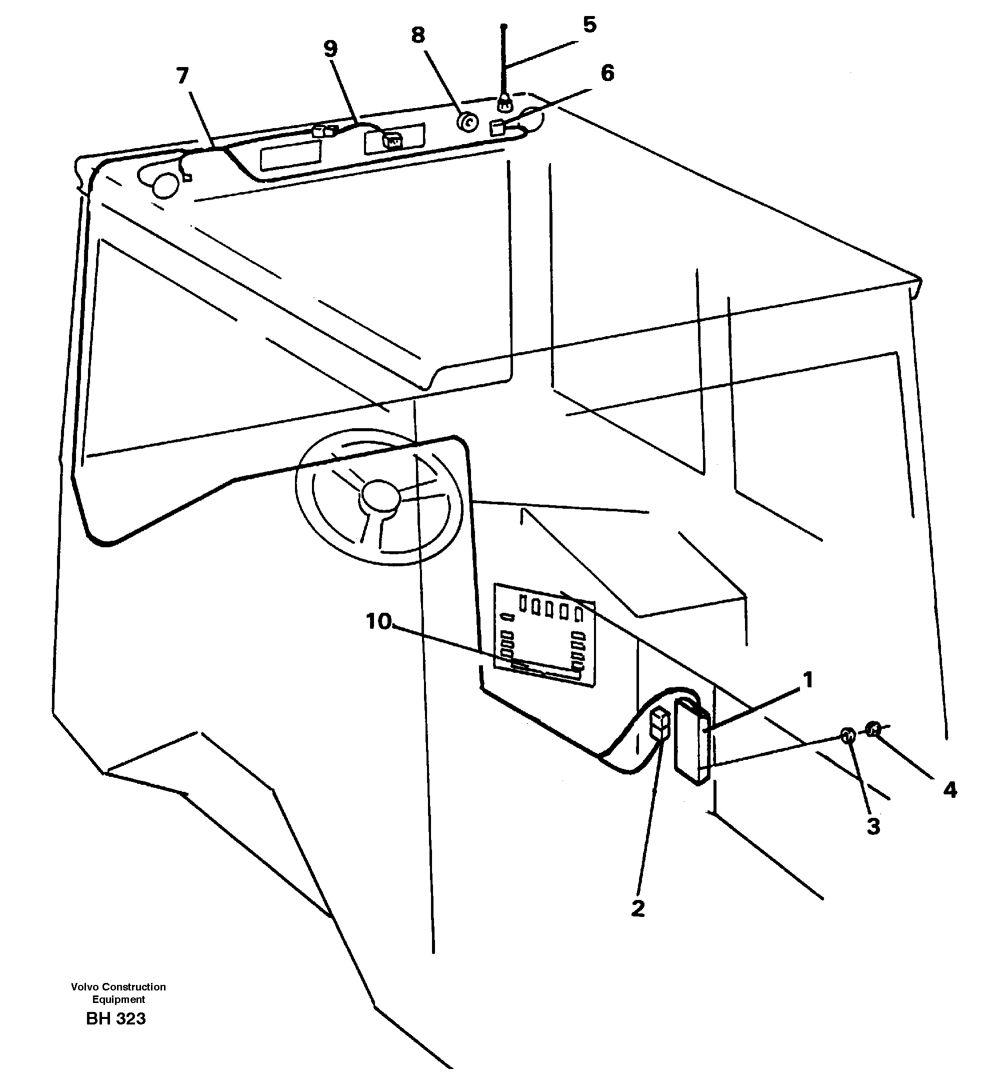 Voltage converter and cable harness for radio. 93059 — volvo parts diagram