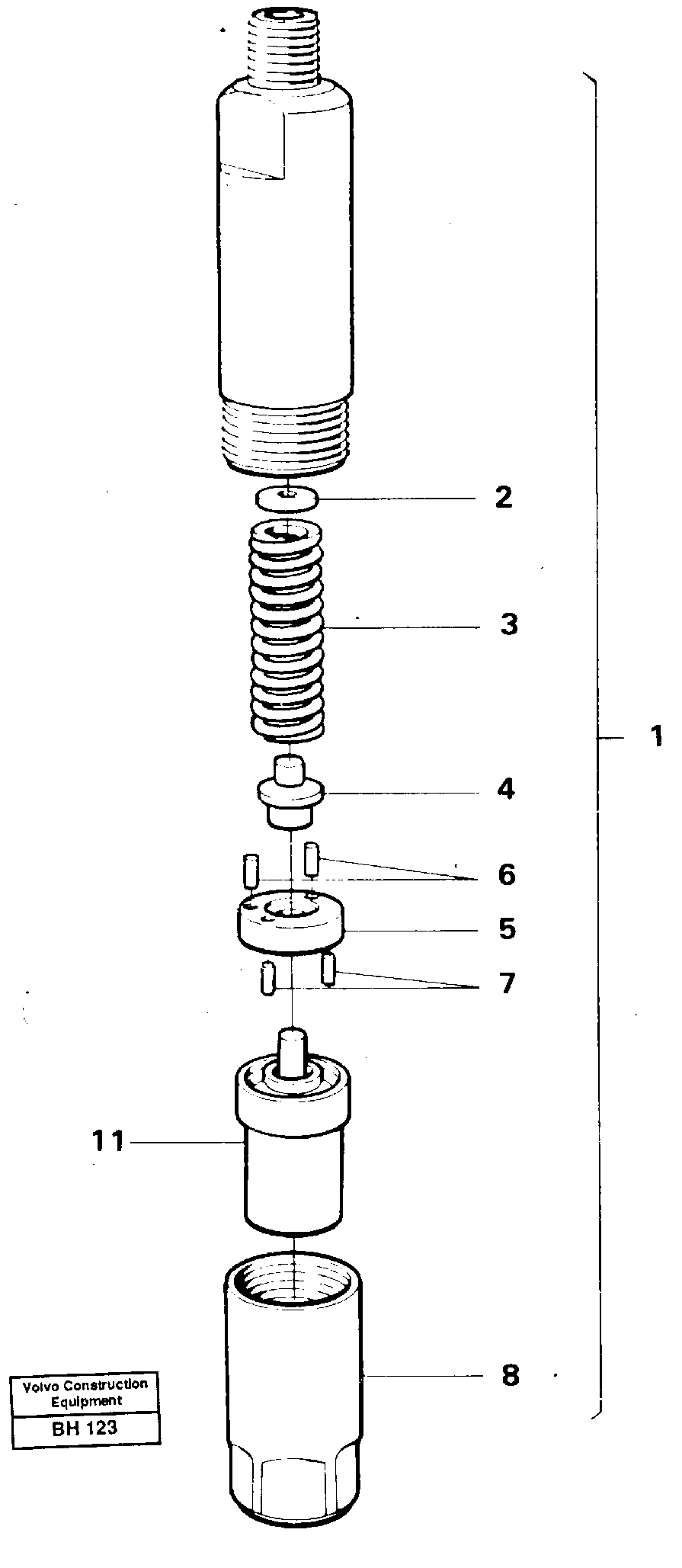 Injector  TD 73KFE — volvo parts diagram