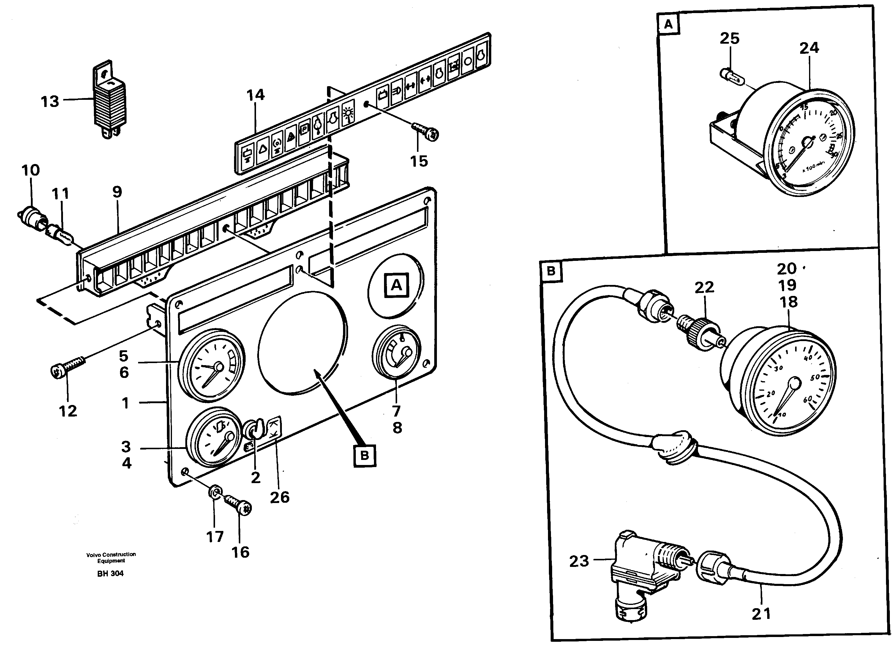 Instrument panel, middle — volvo parts diagram
