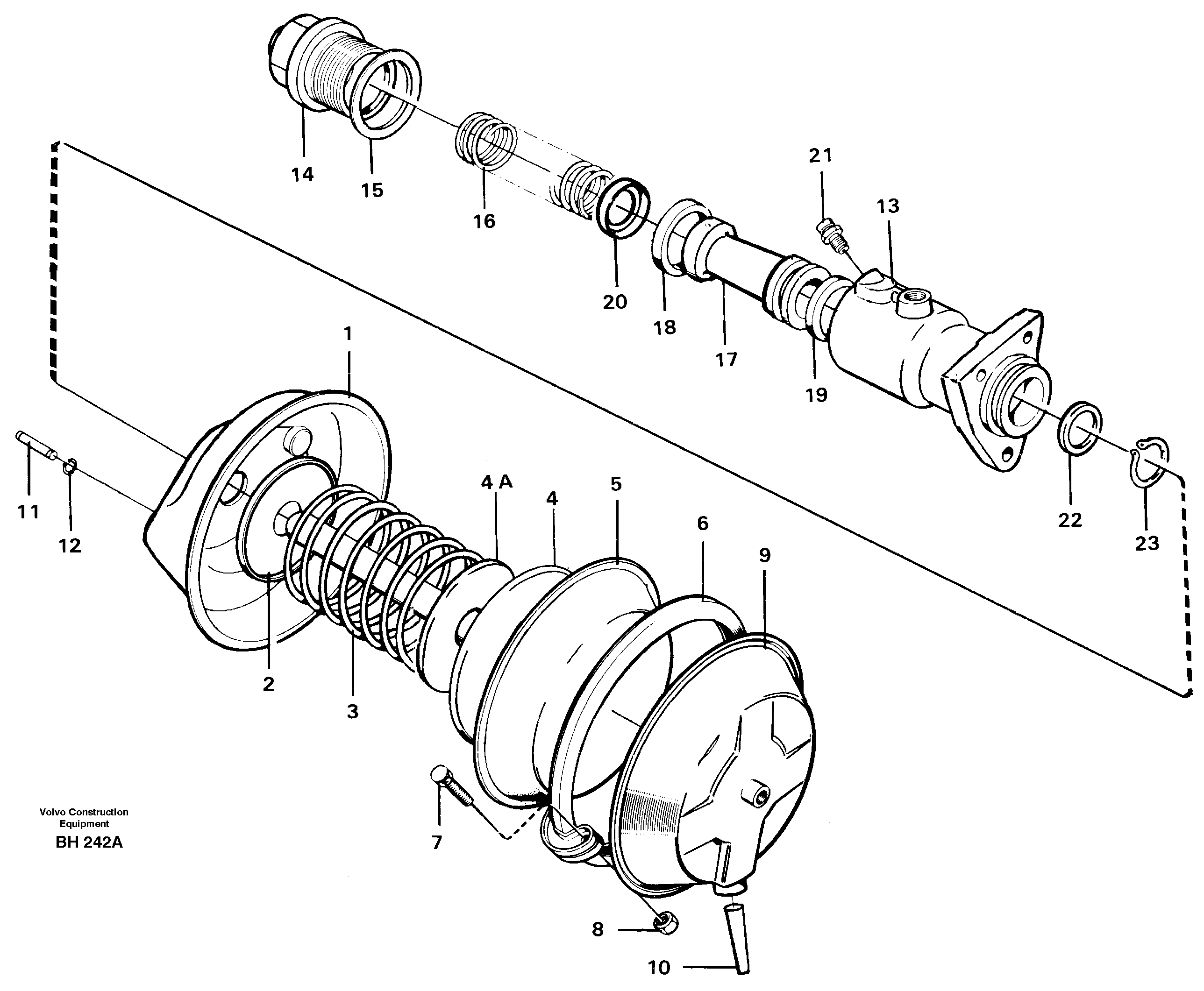 Brake servo — volvo parts diagram