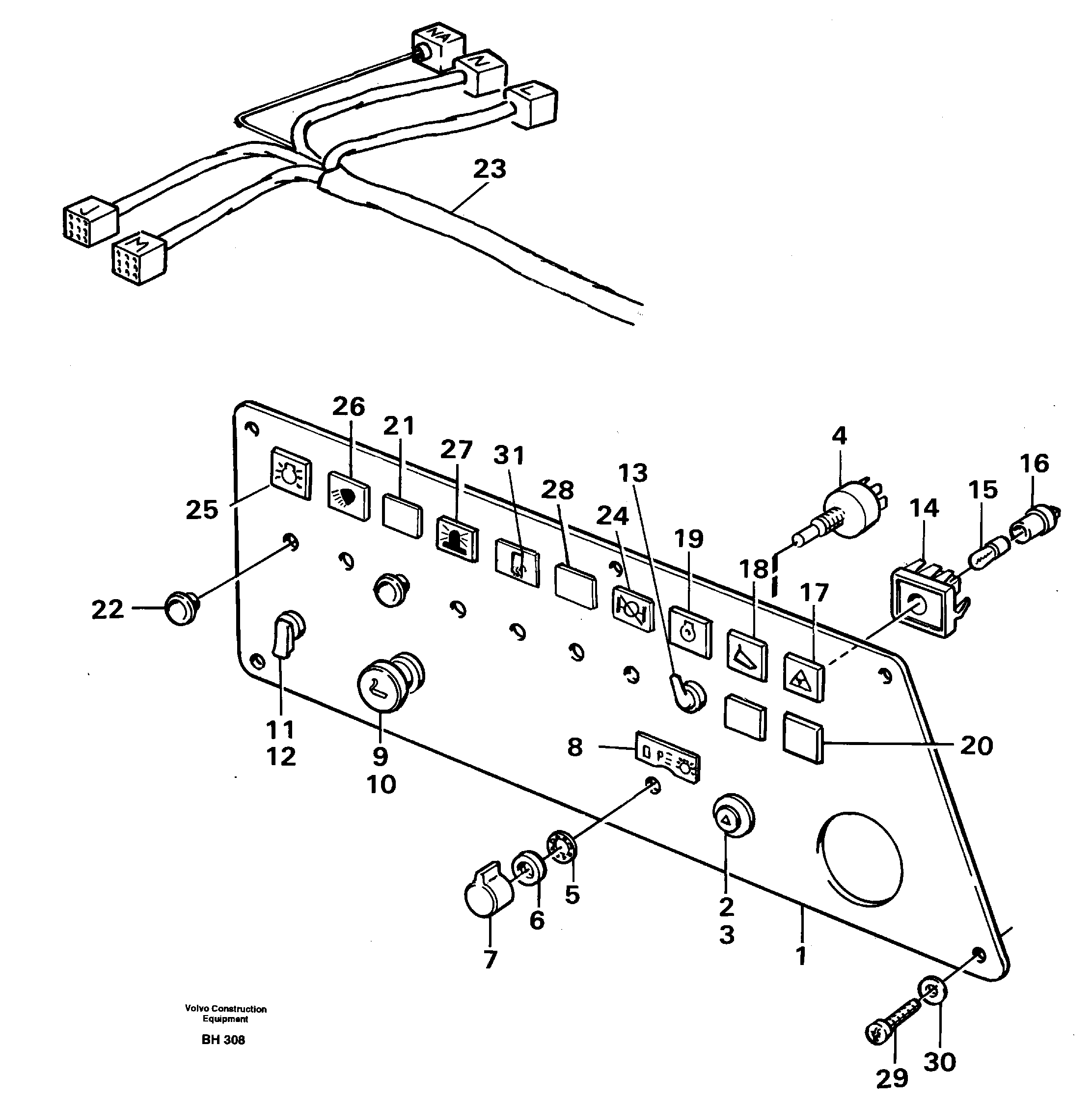 Instrument panel, right — volvo parts diagram